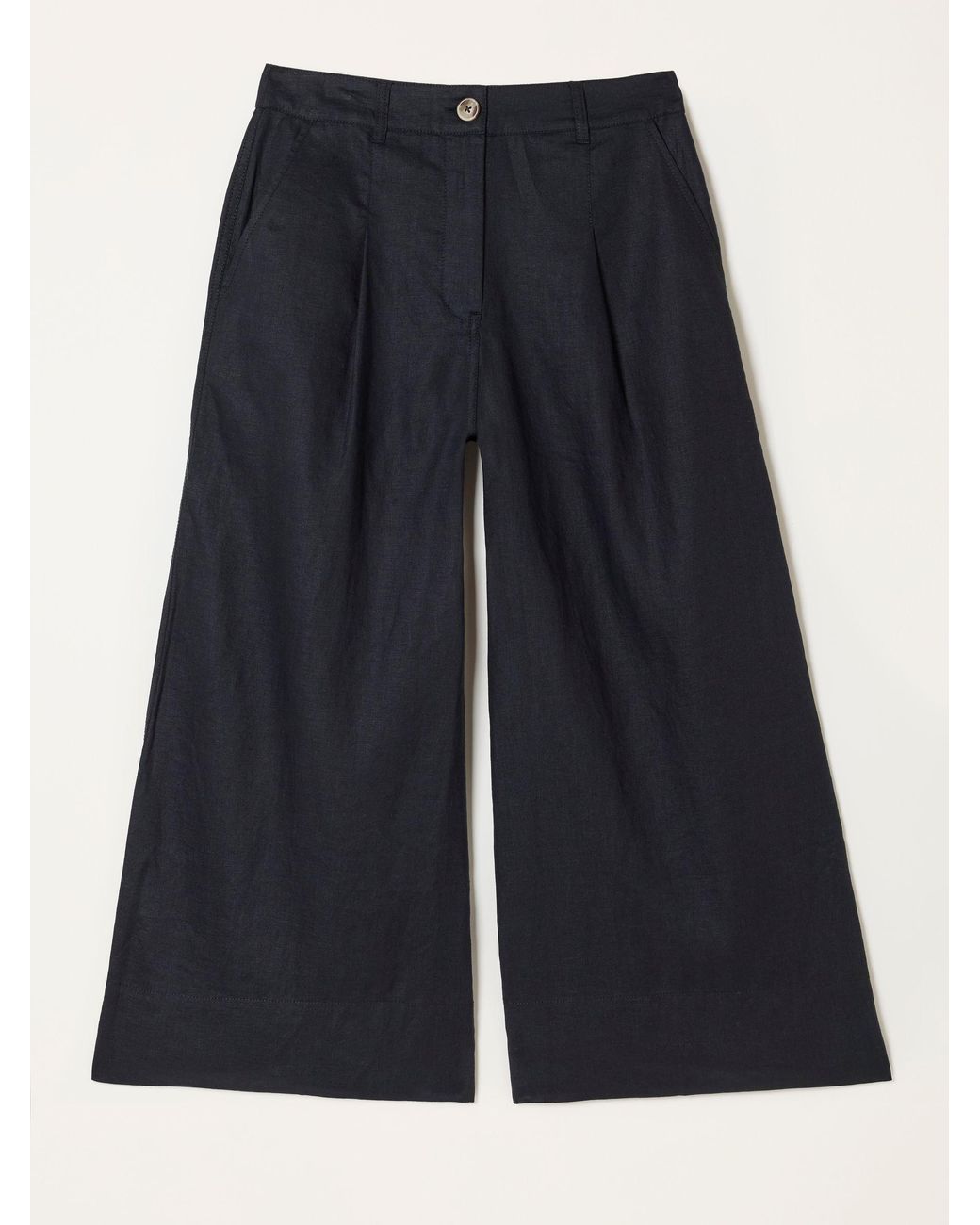 FatFace Black Anya Wide Leg Cropped Trousers