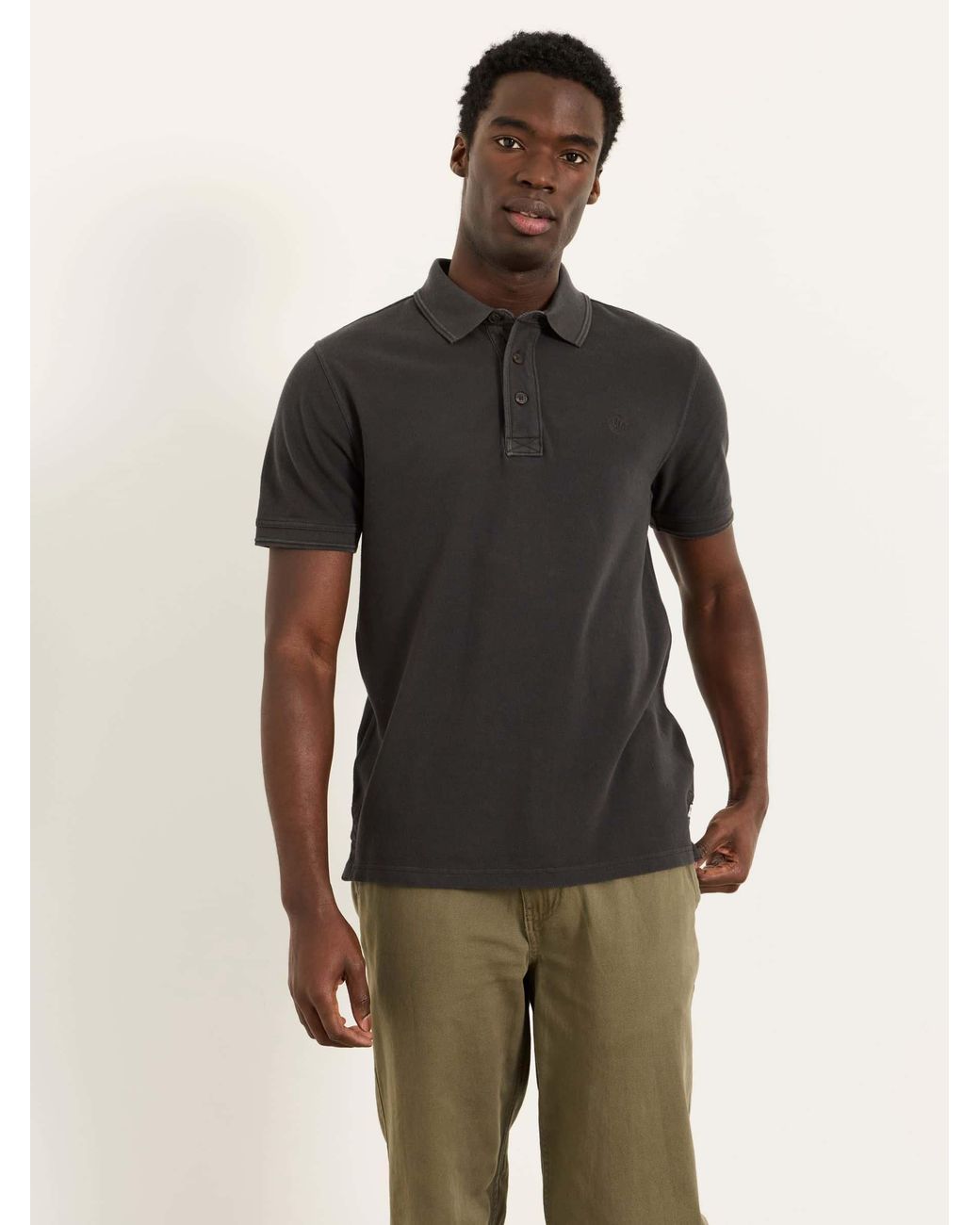 FatFace Gray Short Sleeve Pique Polo Shirt for men
