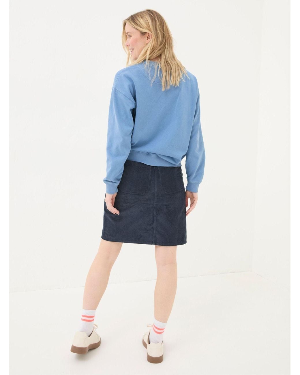 FatFace Blue Chesil Cord Skirt