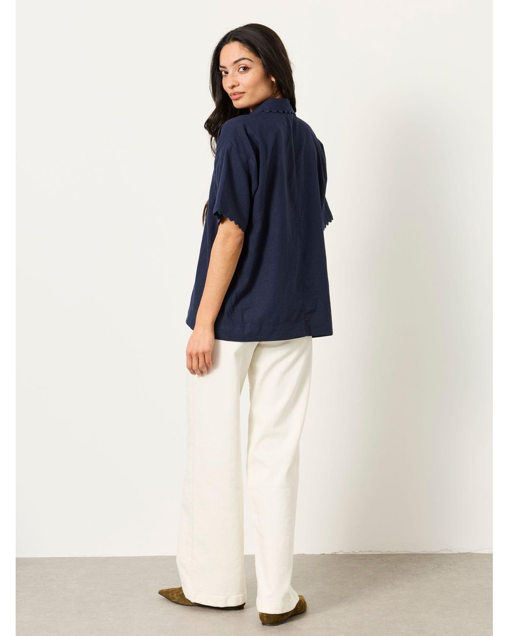 FatFace Blue Fatface Kara Linen Shirt
