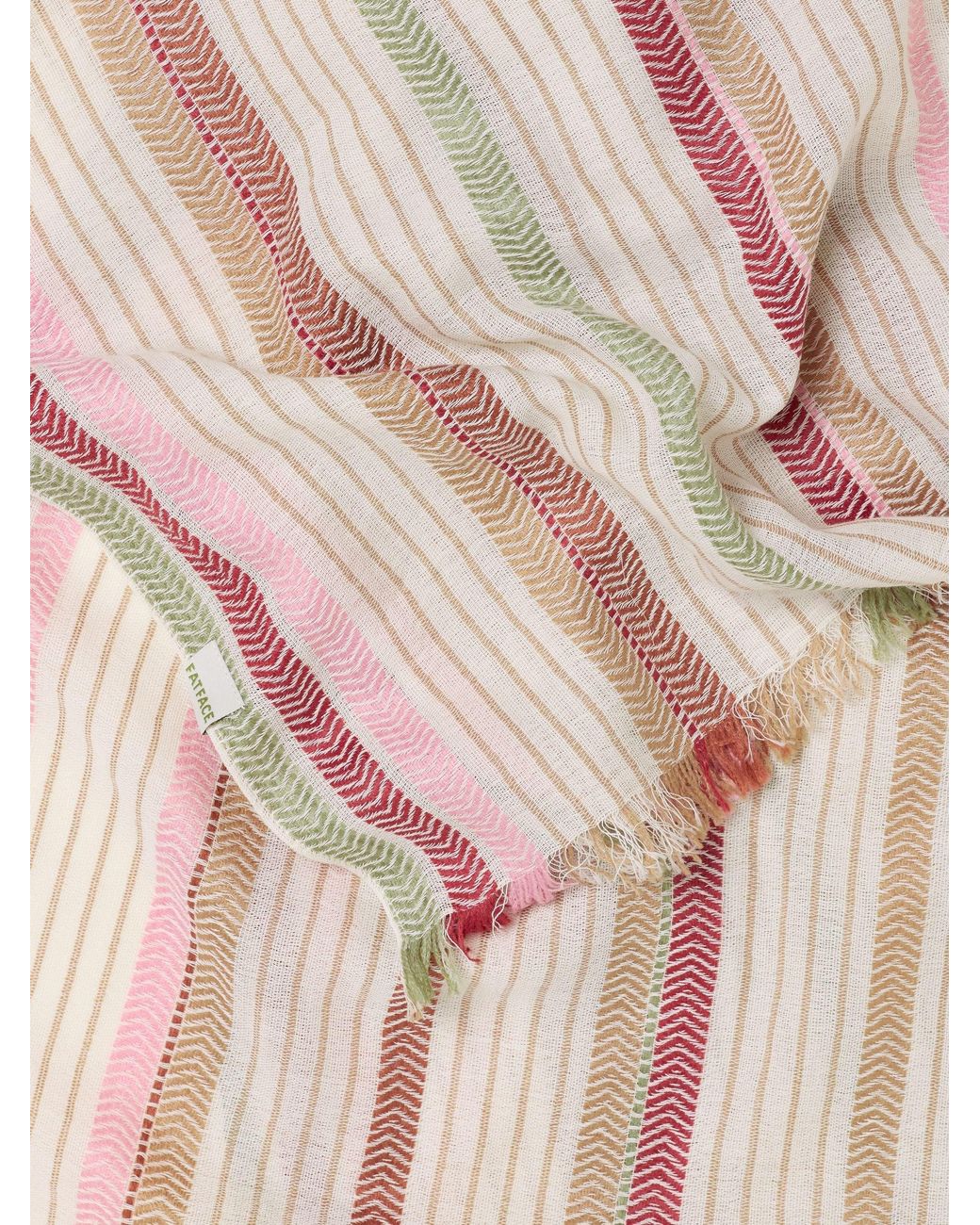 FatFace Pink Fatface Spice Trail Stripe Scarf