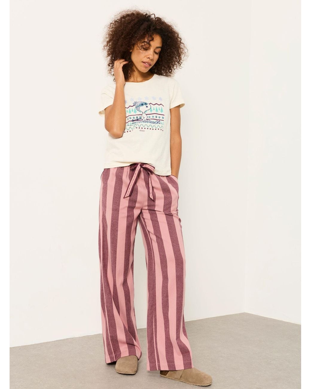 FatFace White Natalie Snoopy Ski Graphic Tee