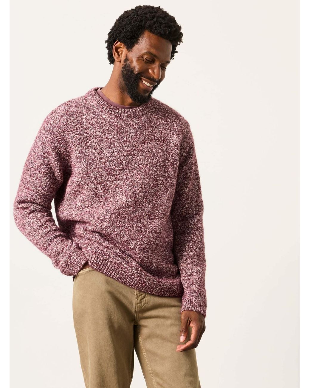 FatFace Red Milport Knitted Crew Neck Jumper for men