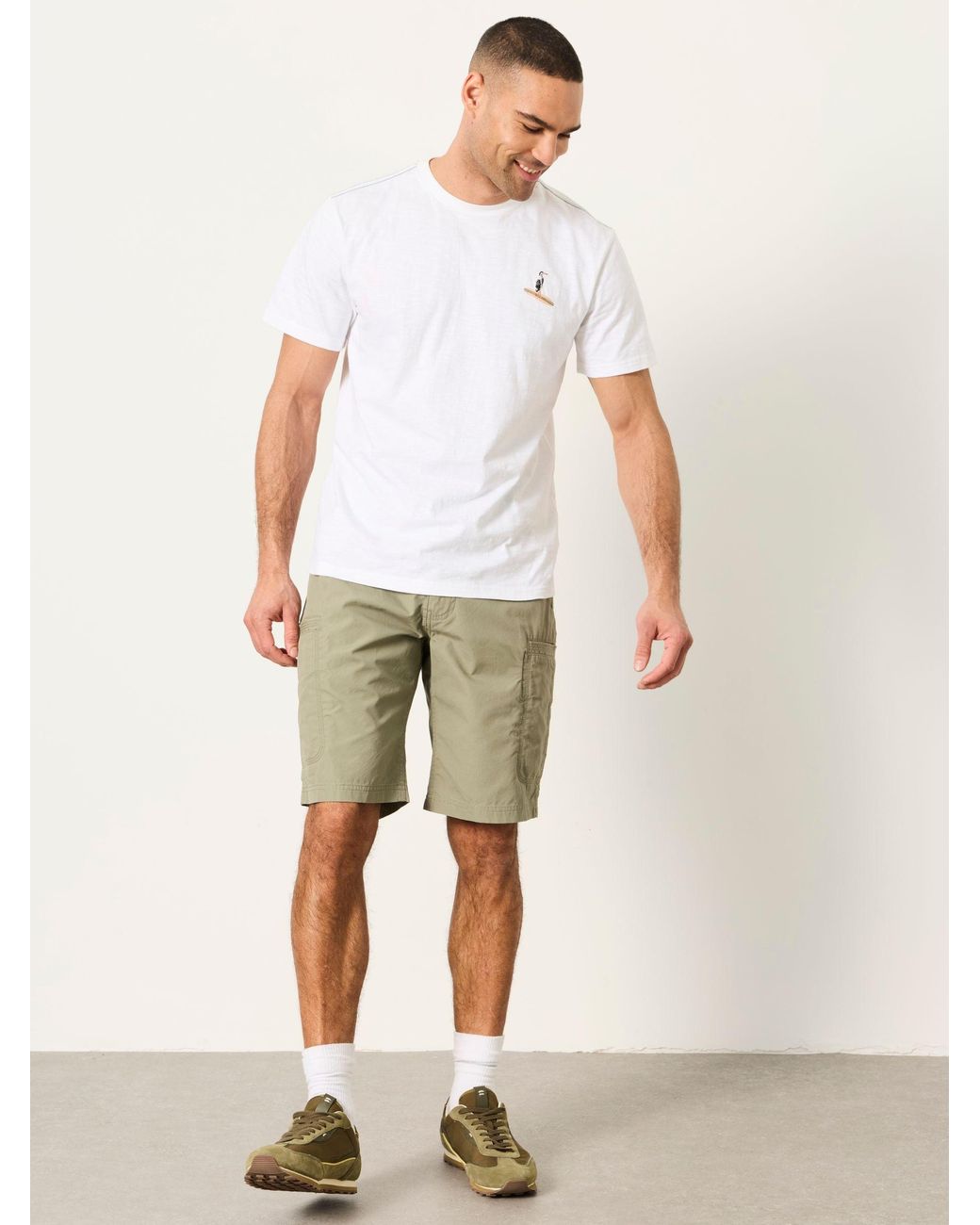 FatFace White Embroidered Bird Graphic Tshirt for men