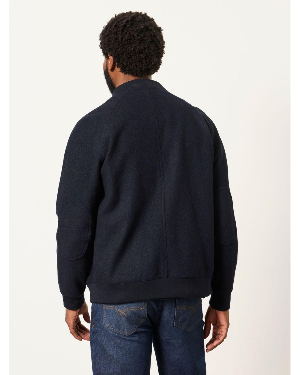 FatFace Blue Wool Mix Bomber Jacket for men