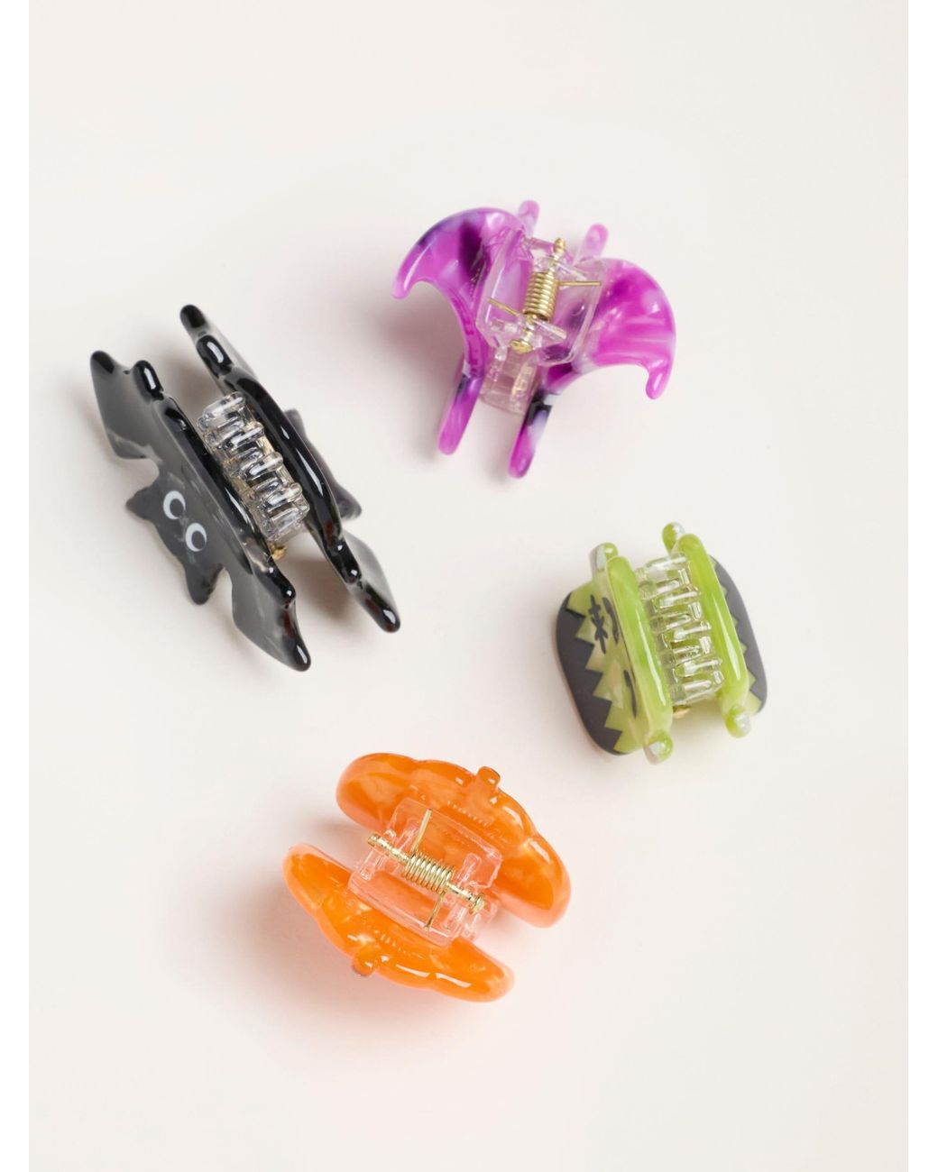 FatFace Pink Fatface 4 Pack Halloween Claw Clips