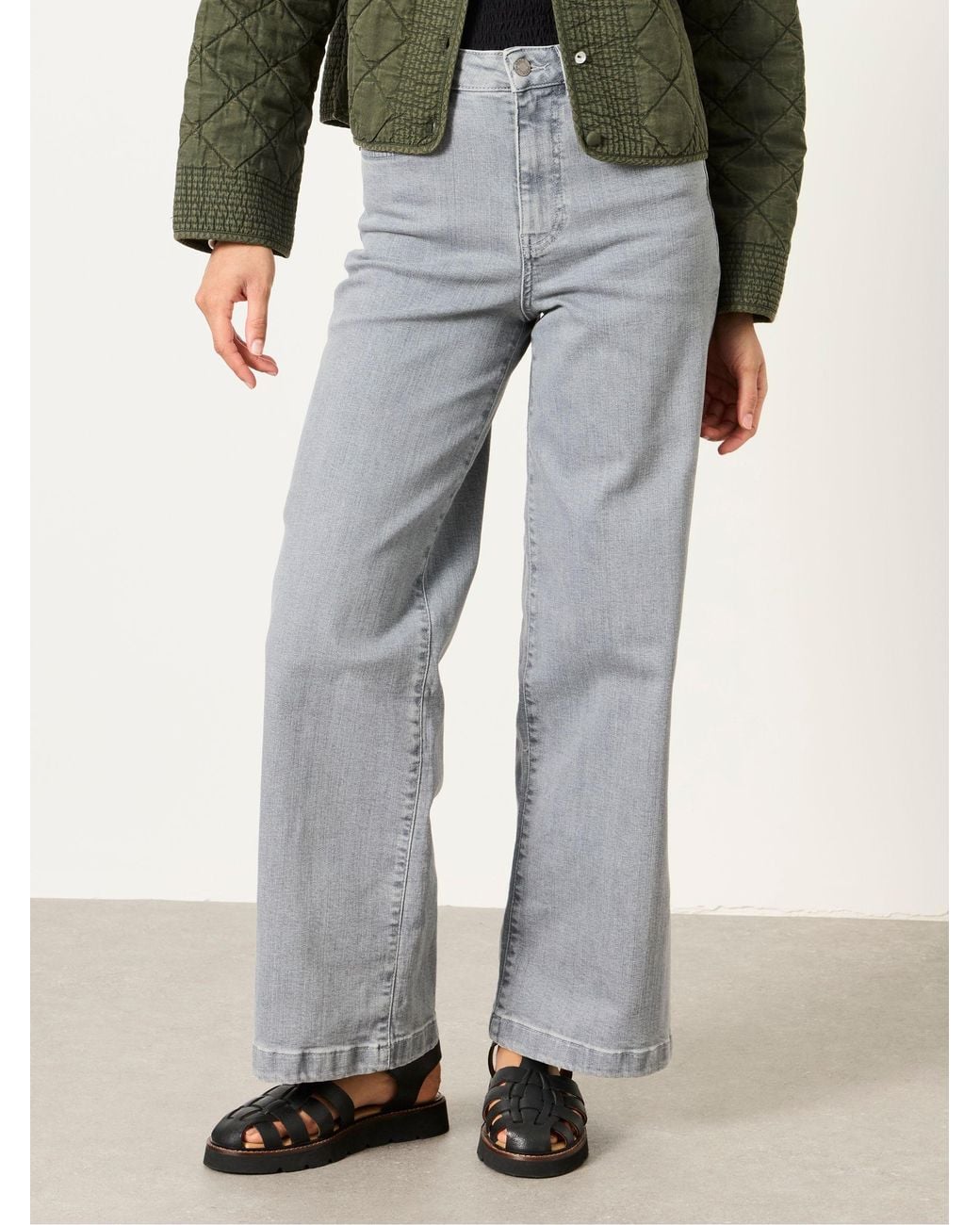 FatFace Gray Welling Wide Leg Jeans