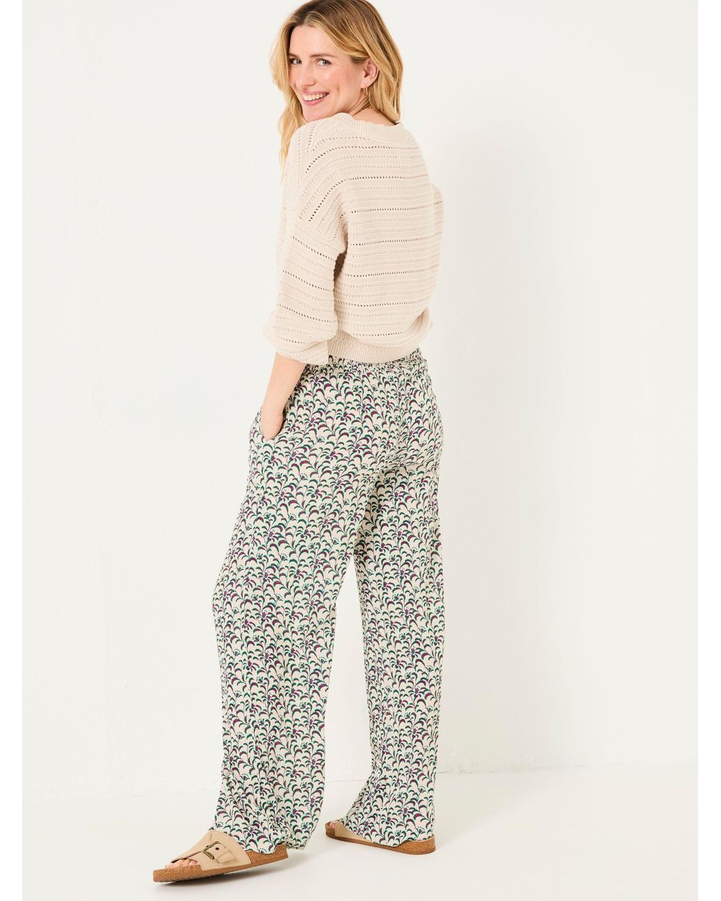 FatFace Multicolor Shirred Palazzo Trousers