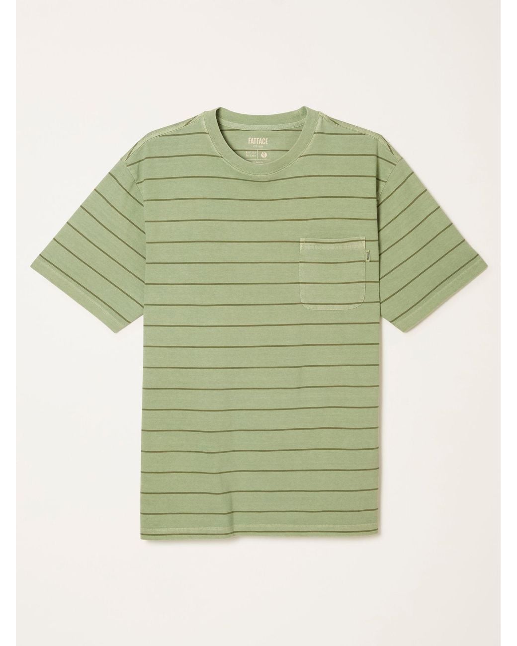 FatFace Green Compton Relaxed Fit Stripe Tshirt for men