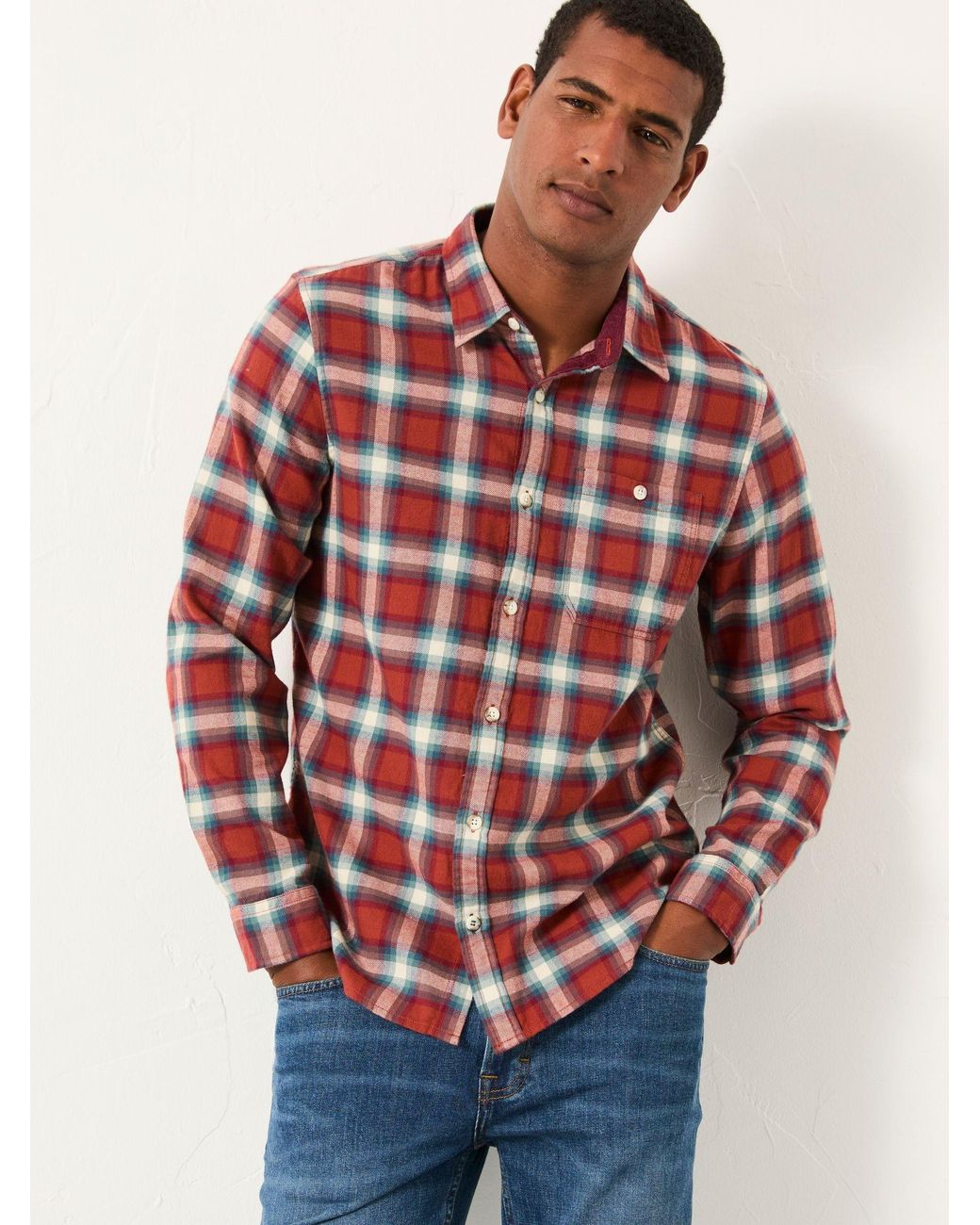 FatFace Multicolor Thirn Long Sleeve Check Shirt for men