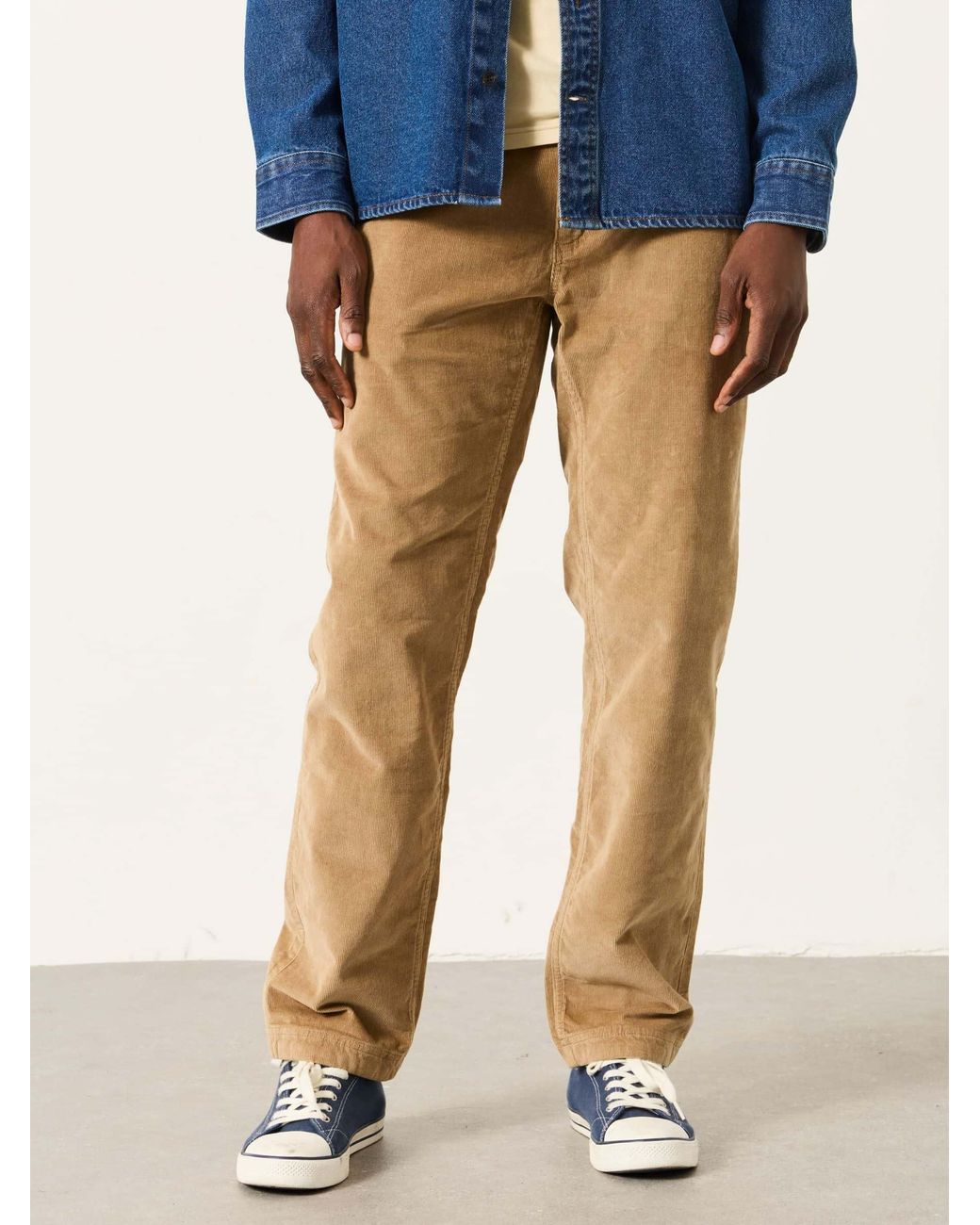 FatFace Blue Cord Straight Fit Trousers for men
