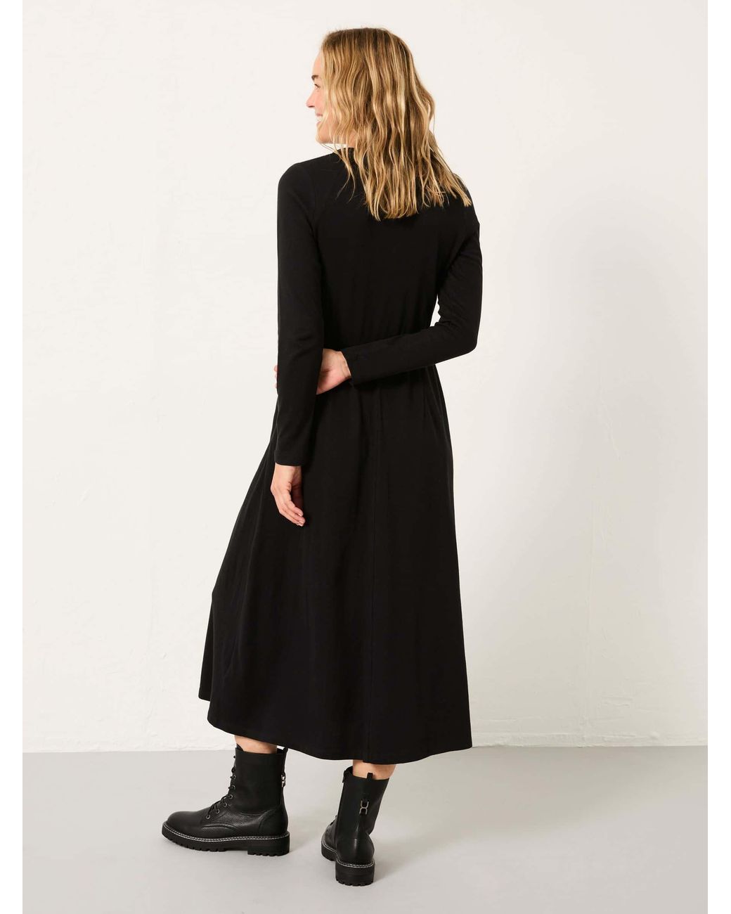 FatFace Black Jonie Regular Jersey Midi Dress