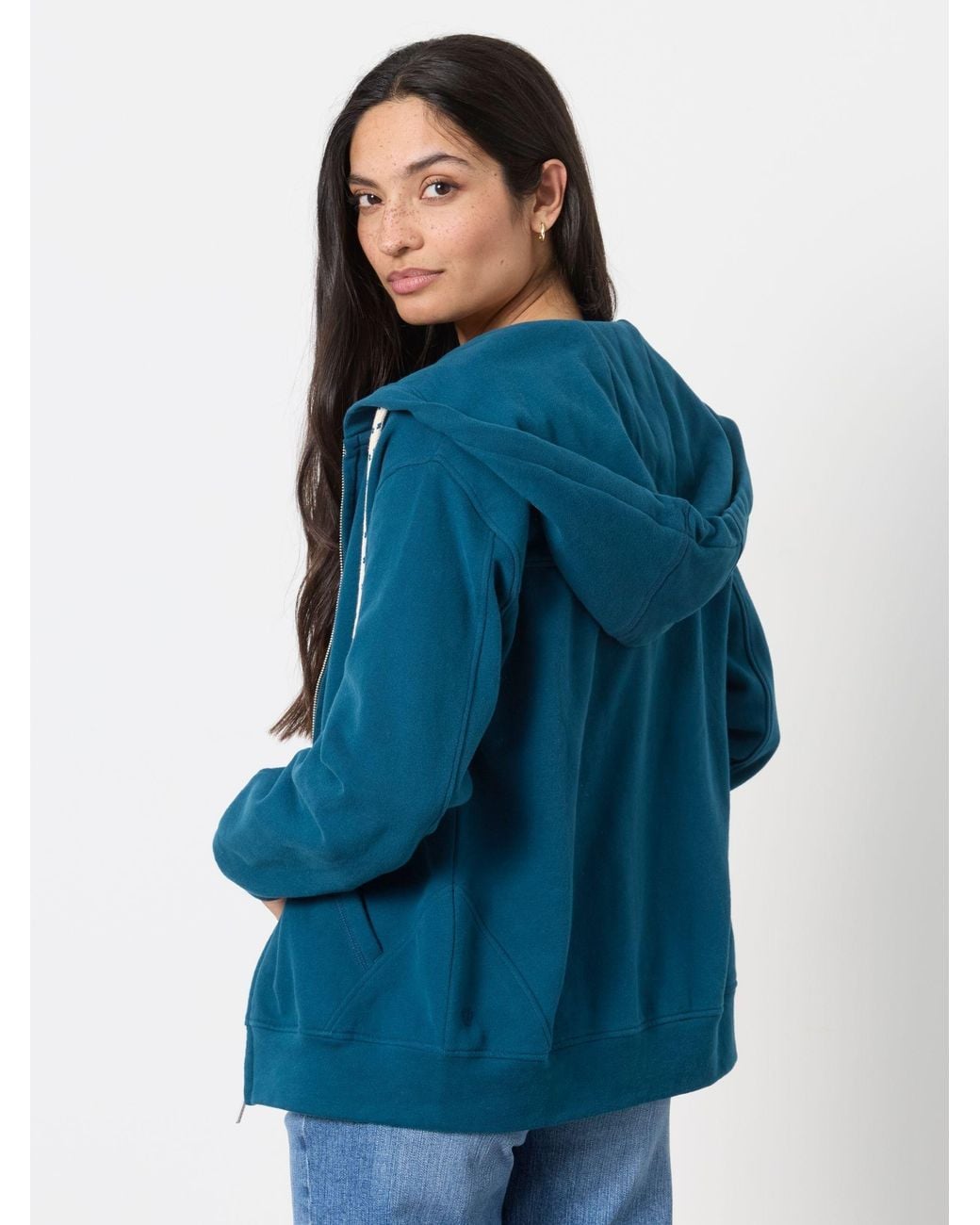 FatFace Blue Fern Zip Through Hoodie