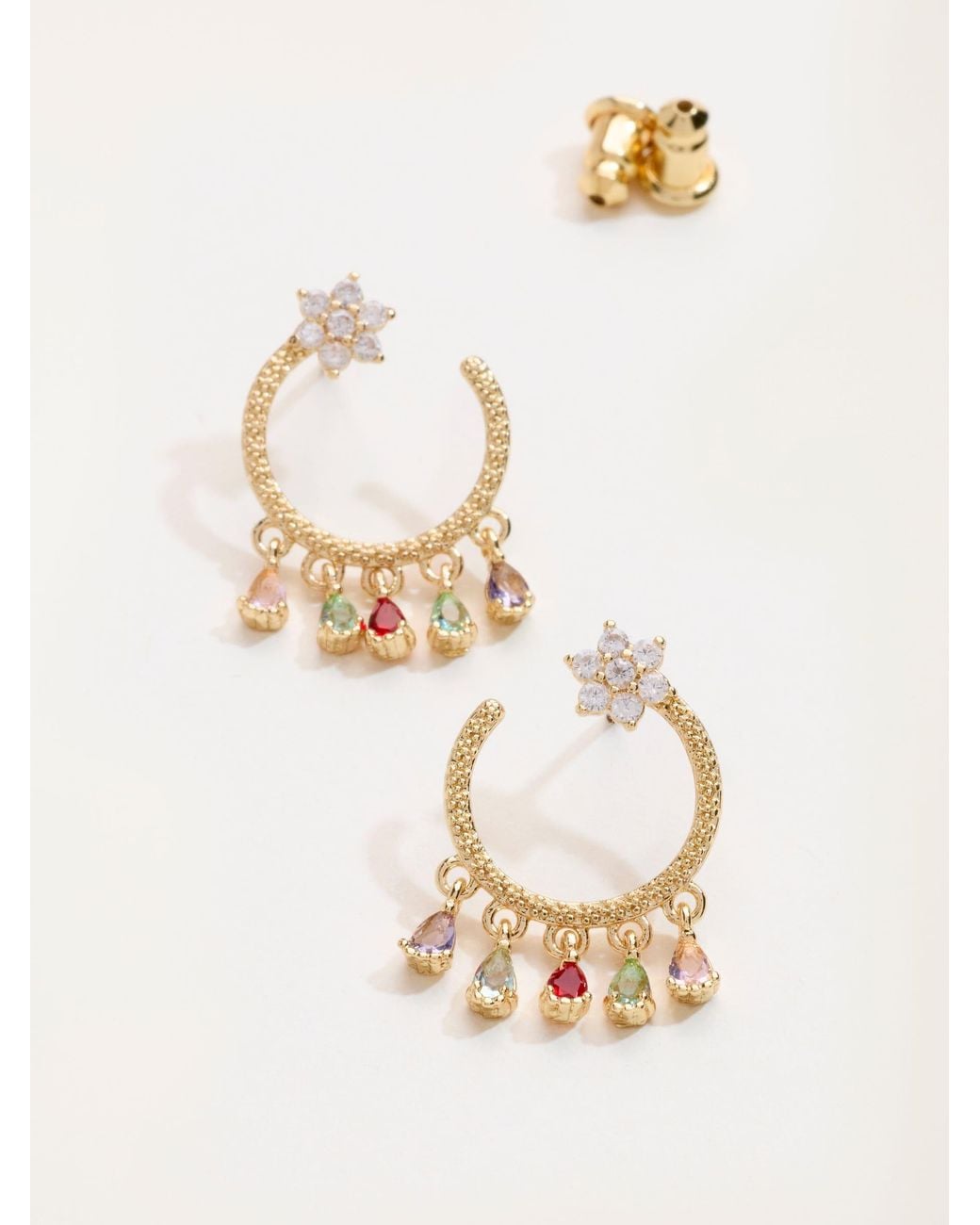 FatFace Natural Fatface Tone Star Gem Hoops