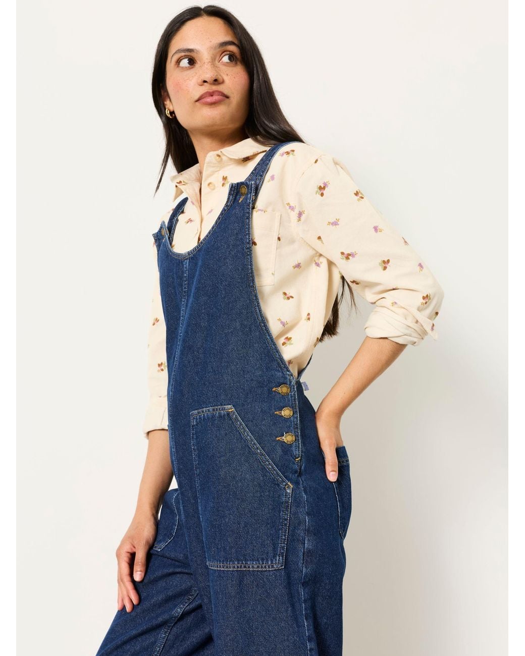FatFace Blue Raffles Dungaree