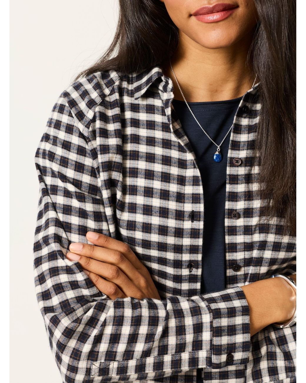FatFace Blue Bessie Petite Check Shirt