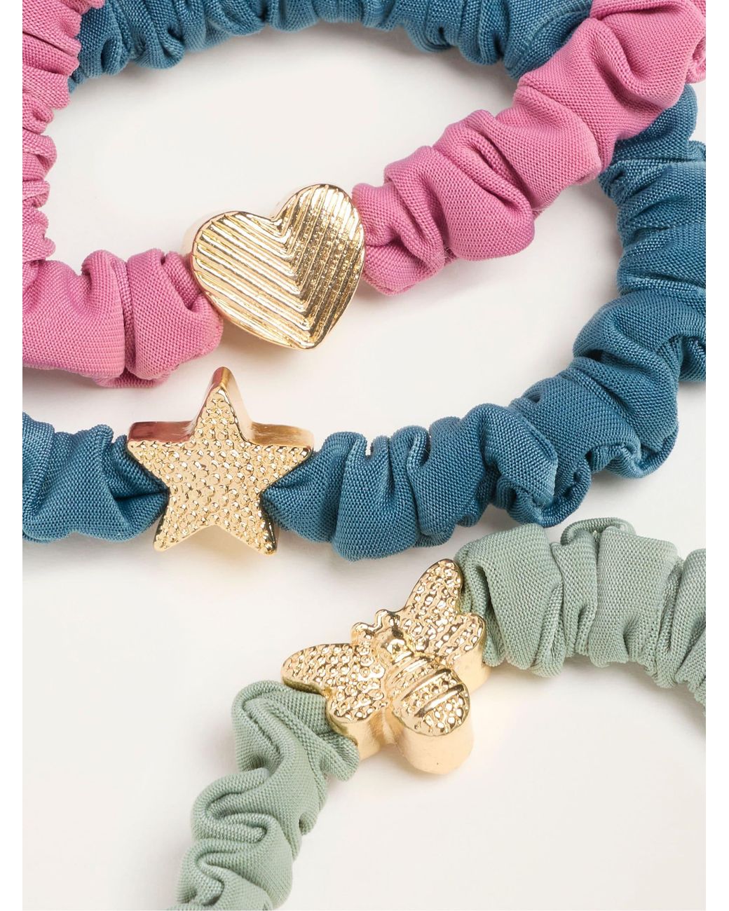 FatFace Blue 3 Pack Charm Hair Ties