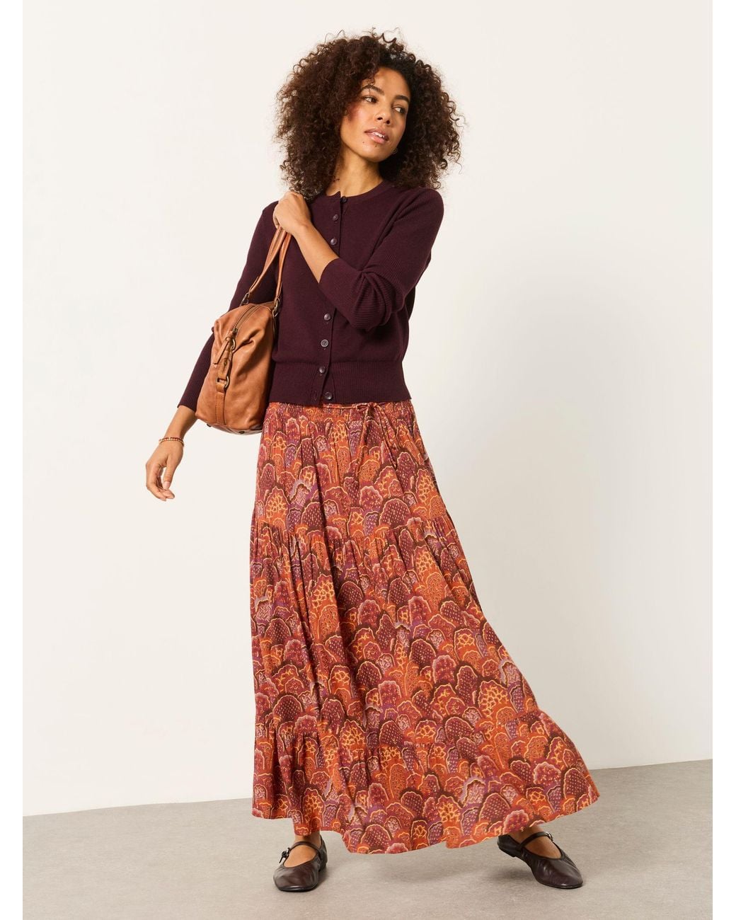 FatFace Red Jayla Maxi Skirt