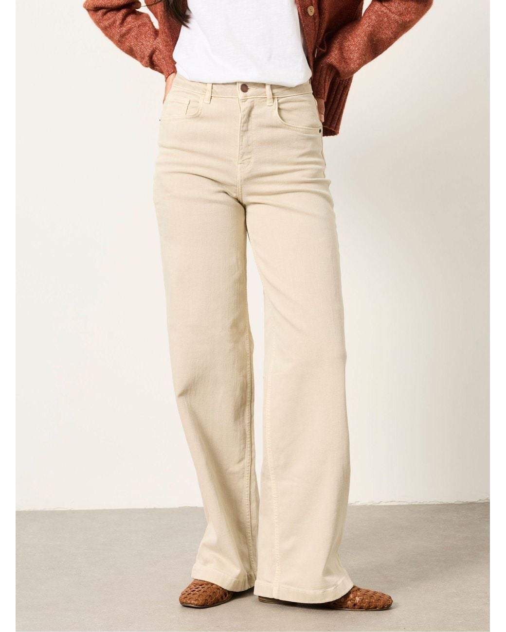 FatFace Natural Fatface Welling Clay Wide Leg Jeans