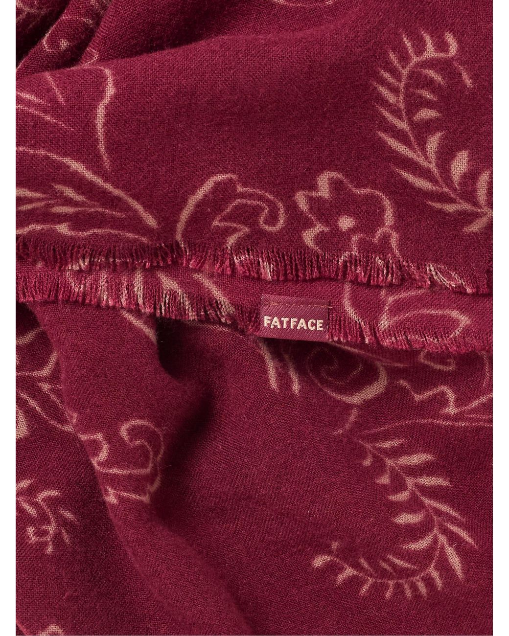 FatFace Red Fatface Burgundy Paisely Midweight Scarf