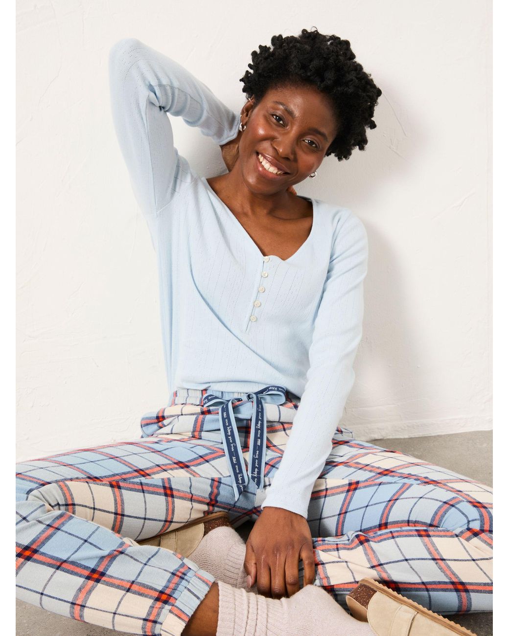 FatFace White Cora Pyjama Bottom