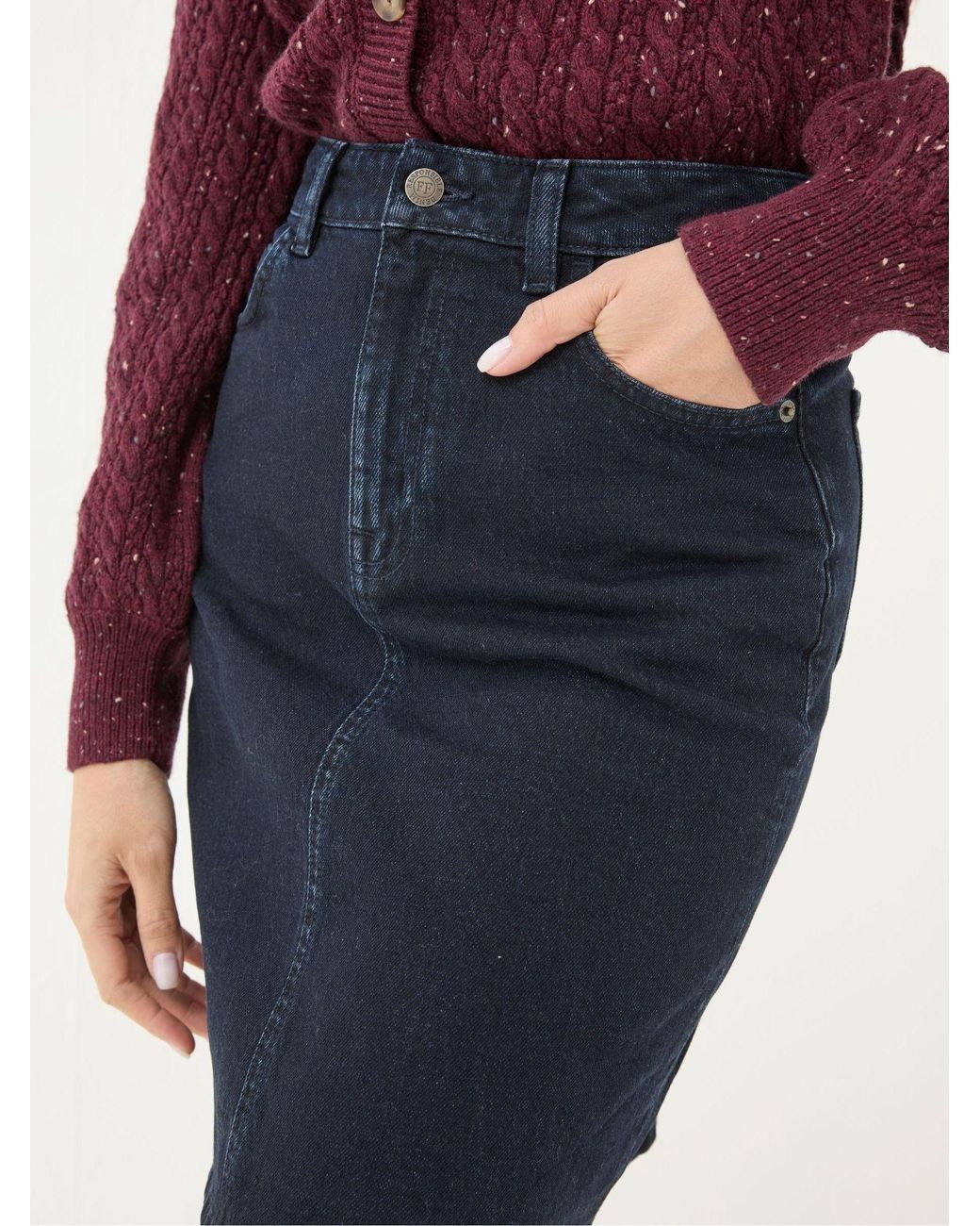 FatFace Blue Hattie Denim Skirt
