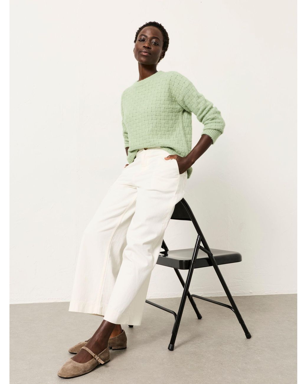 FatFace Natural Fatface Hove Wide Leg Cropped Trousers