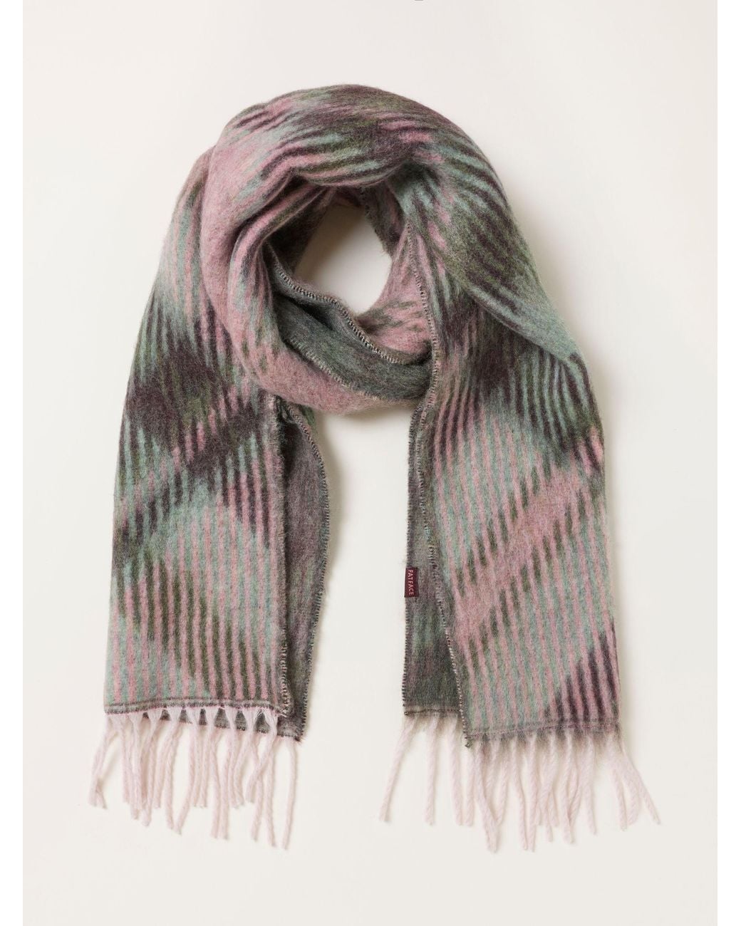FatFace Gray Fatface Argyle Brushed Scarf