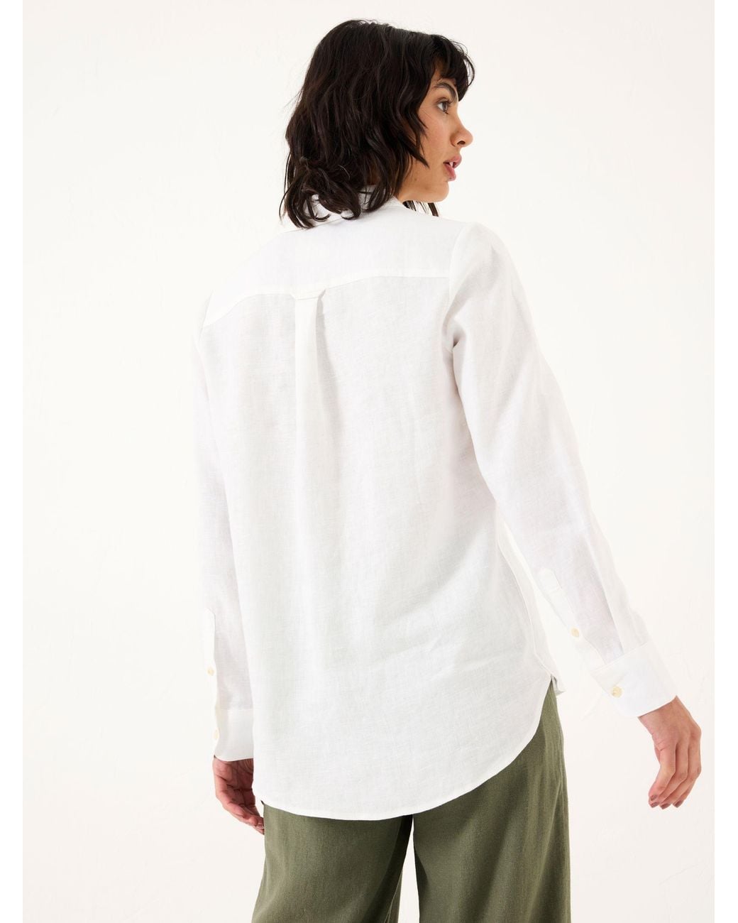 FatFace White Olivia Linen Shirt