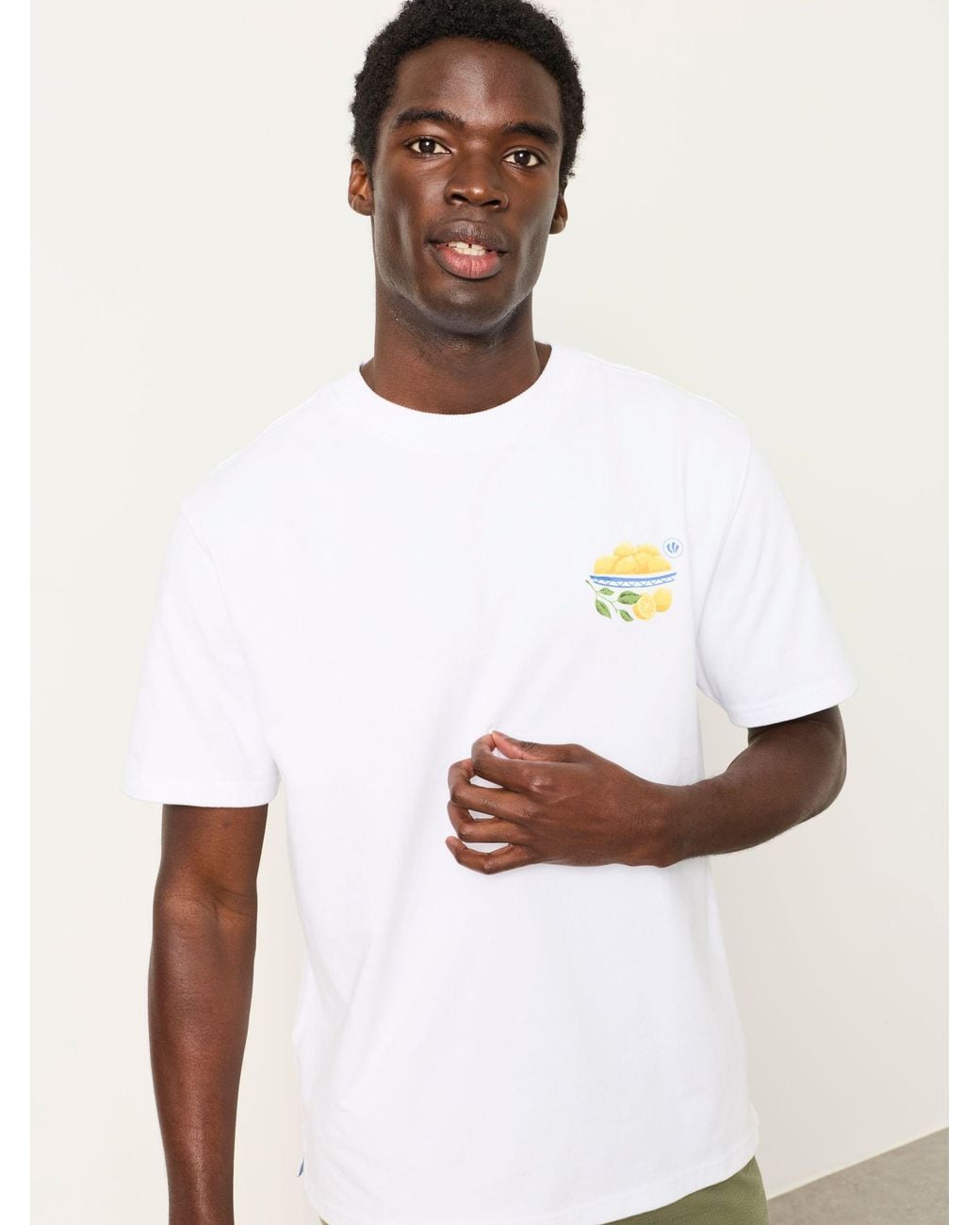 FatFace White Relaxed Fit Squeeze The Day Graphic Tshirt for men