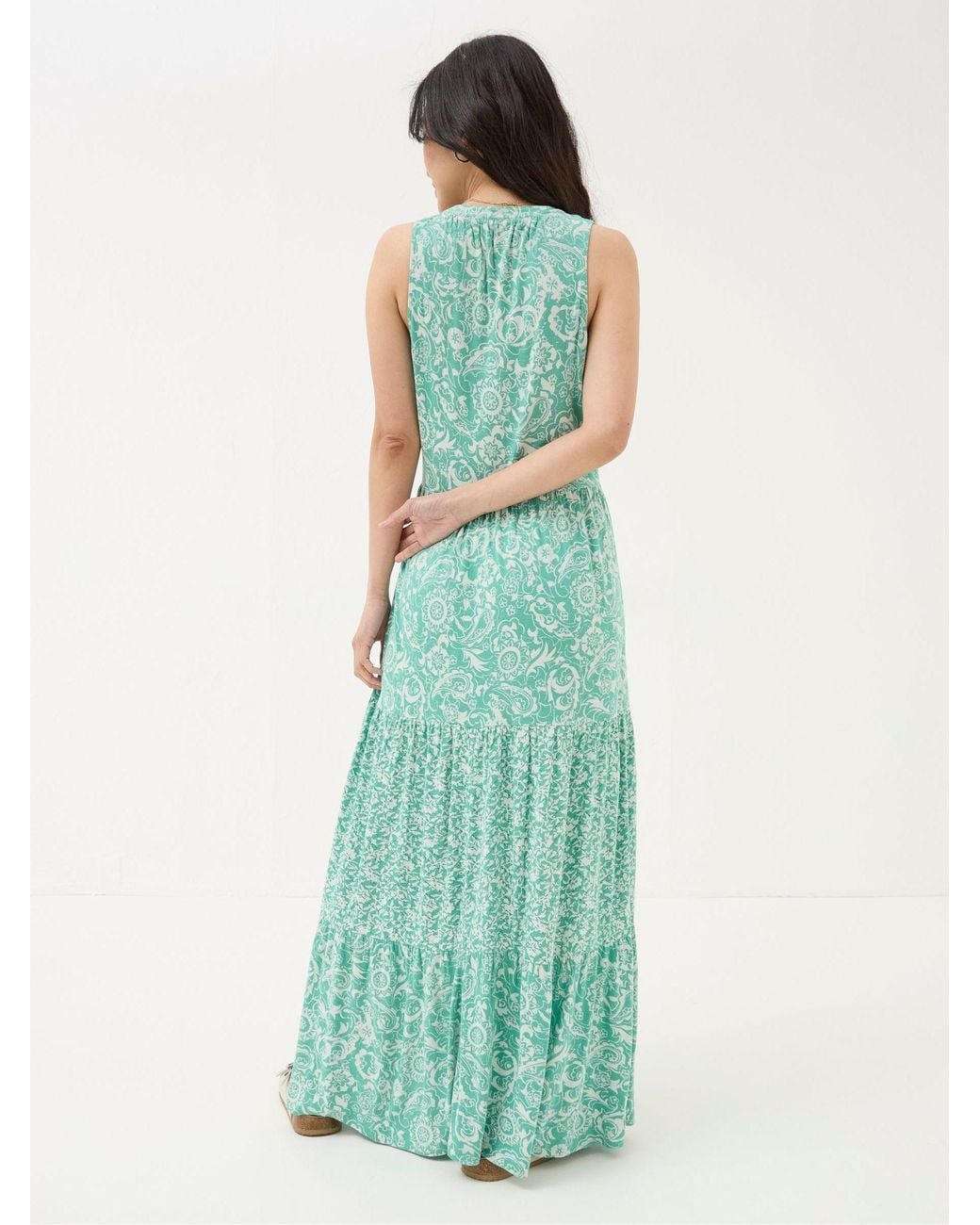 FatFace Green Maya Paisley Jersey Maxi Dress