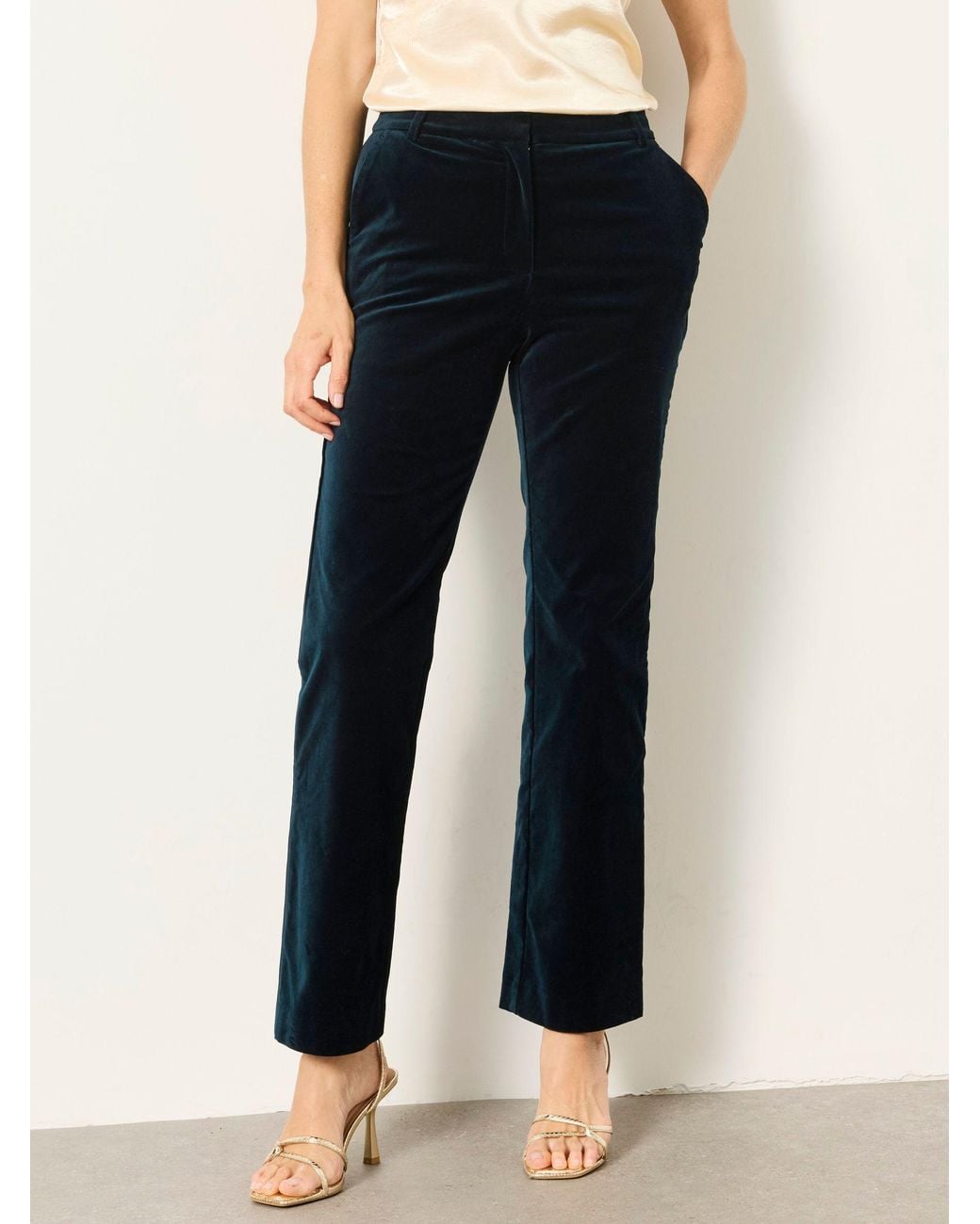 FatFace Blue Mabel Velvet Tailored Trousers