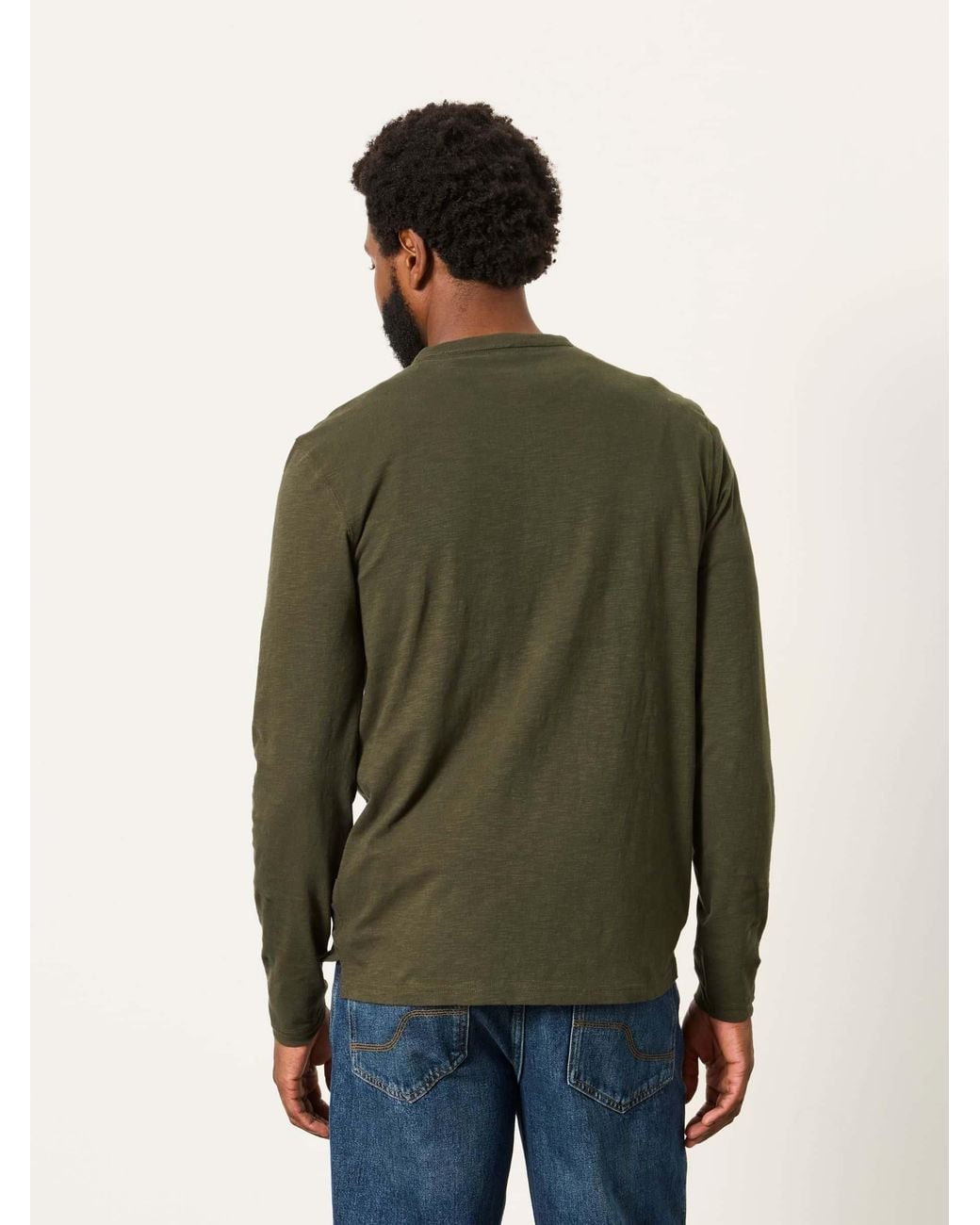 FatFace Green Woodside Long Sleeve Henley Top for men