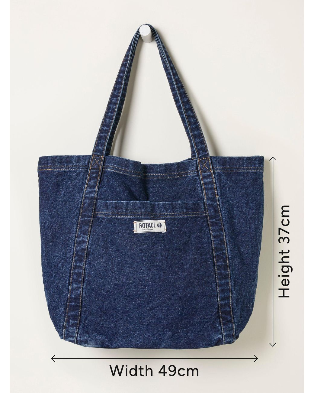FatFace Blue Astrid Tote Pocket 100% Cotton Tote Bag