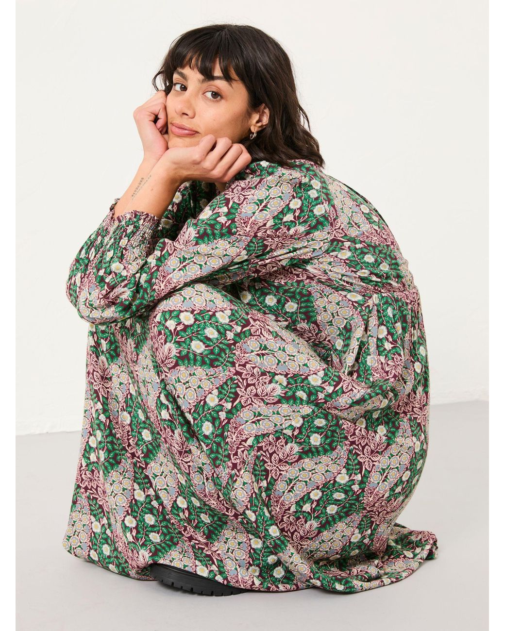 FatFace Multicolor Petite Japanese Rose Midi Dress