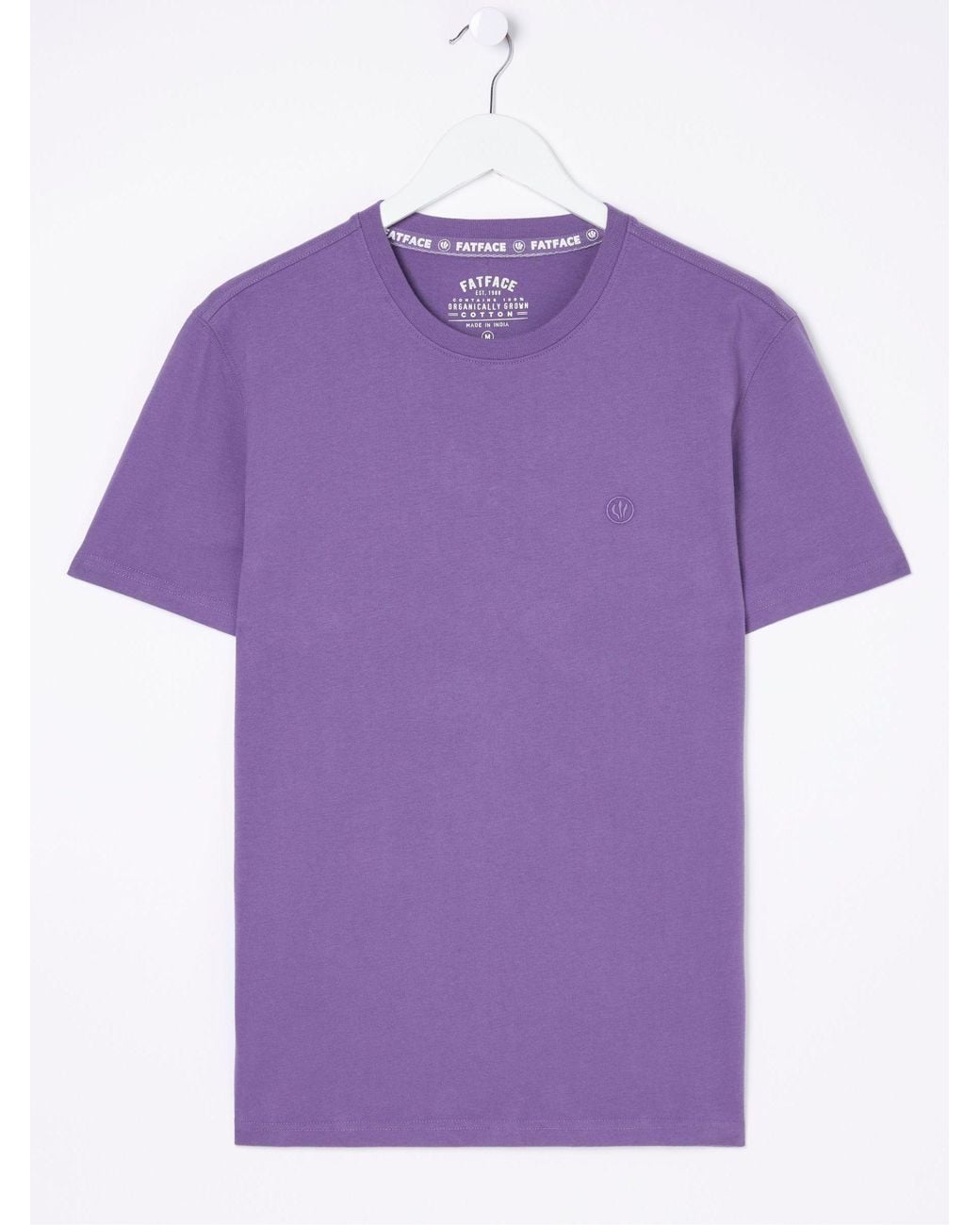 FatFace Purple Lulworth Organic Crew T-Shirt for men