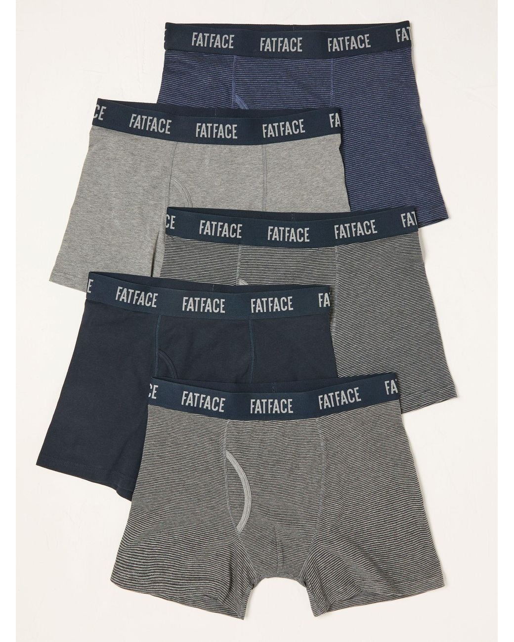 FatFace Blue Classic Boxers 5 Pack for men
