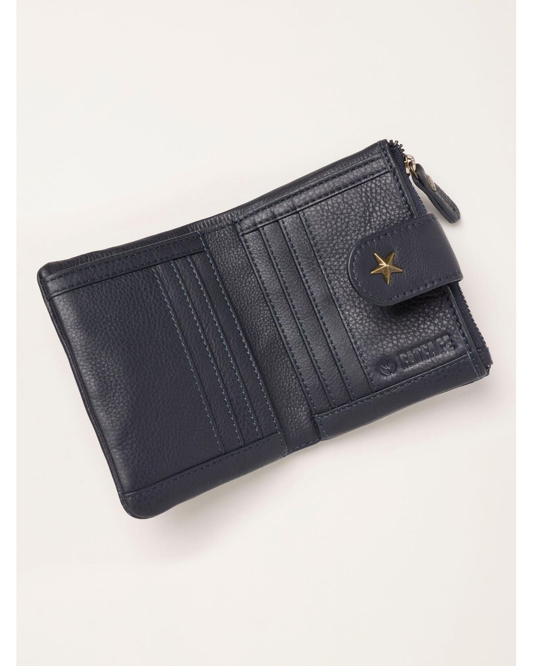 FatFace Blue Star Detail Leather Purse