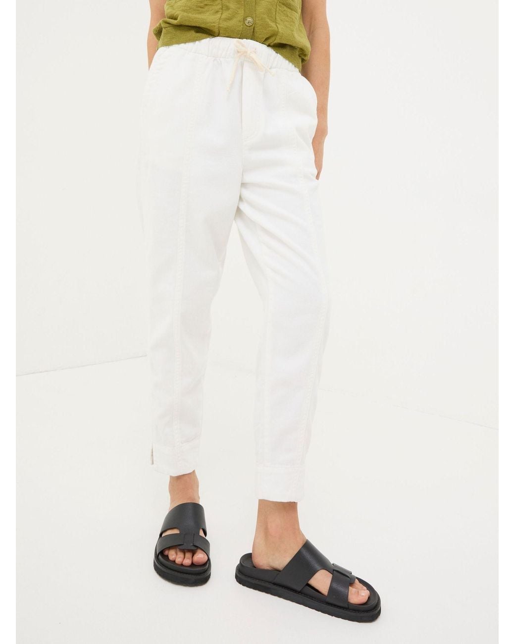 FatFace White Ashli Tapered Cargo Trousers