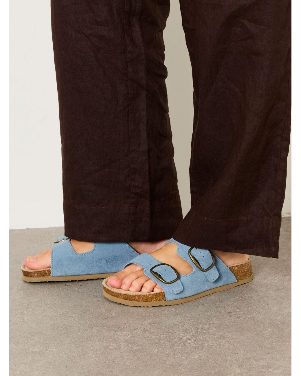 FatFace Brown Meldon Leather Footbed Sandal