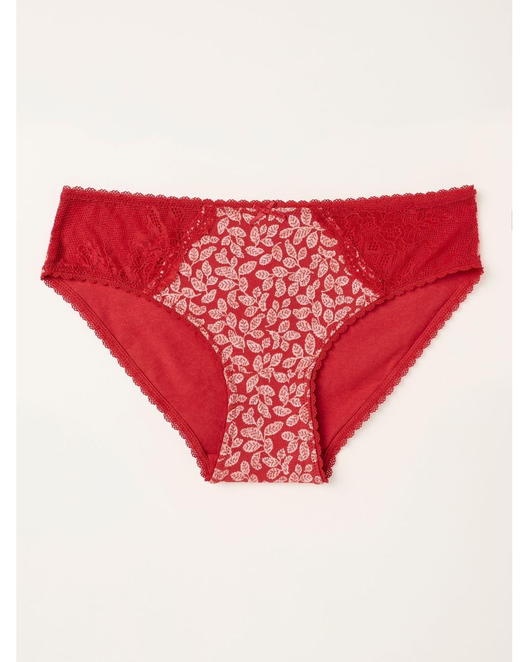FatFace Red Autumn Leaves Classic Knickers