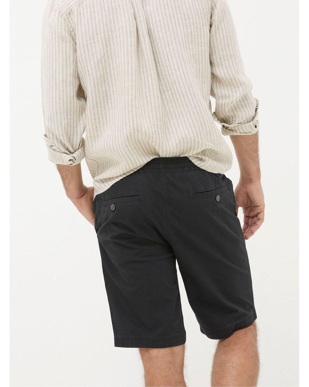 FatFace Black Seaton Ripstop Pull On Shorts for men