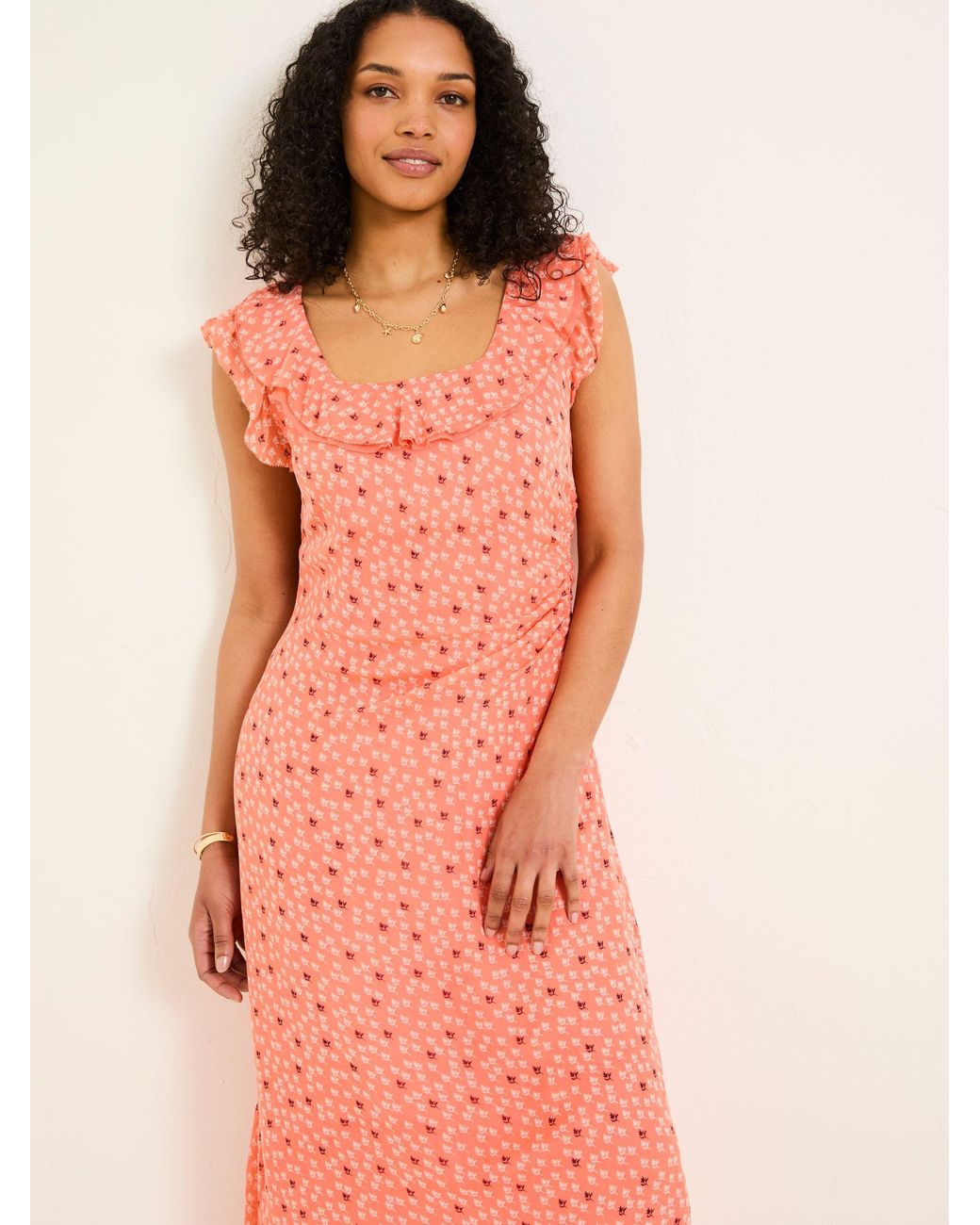FatFace Pink Sloane Scoop Neck Printed Dress