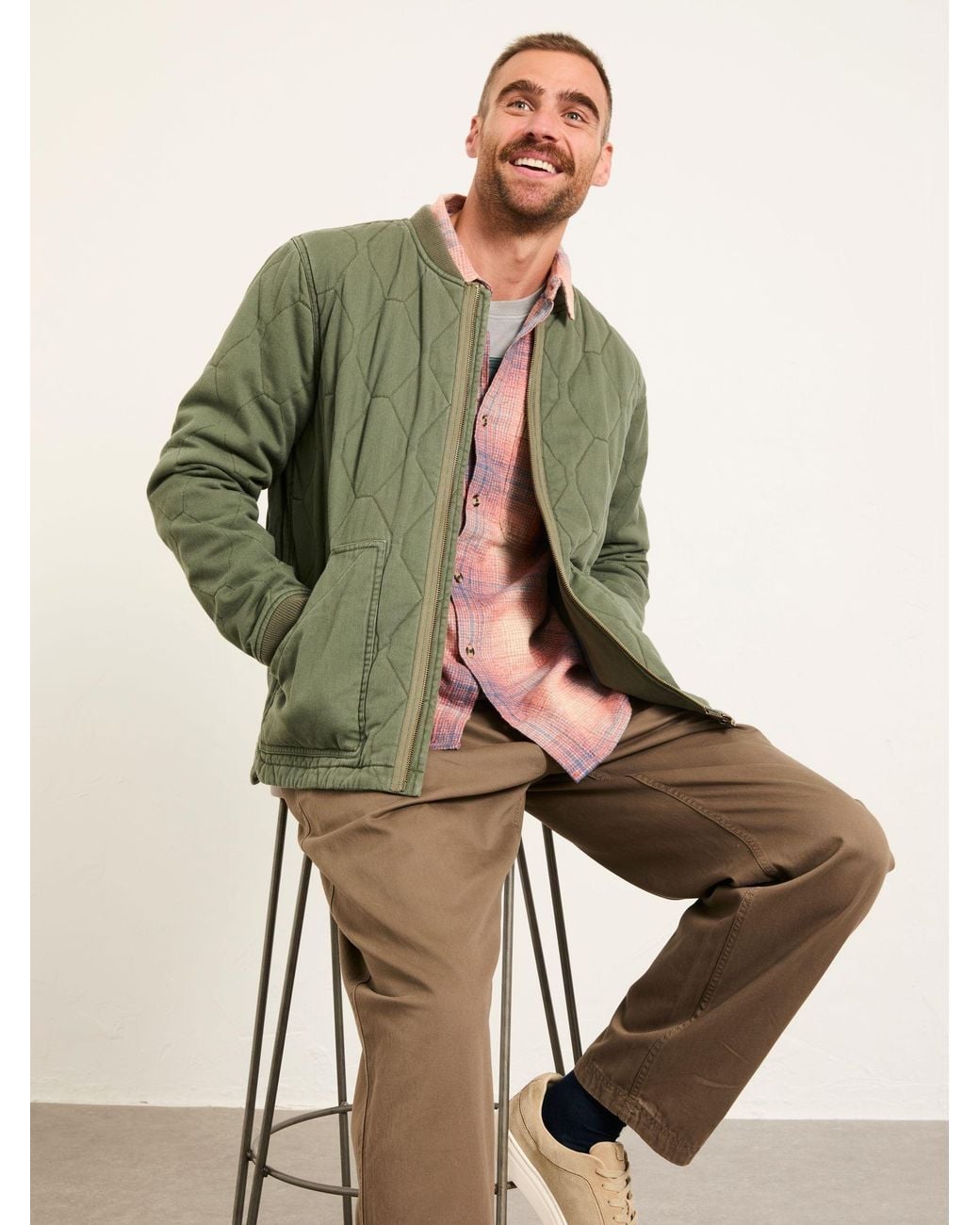 FatFace Natural Lambourn Quilted Jacket for men