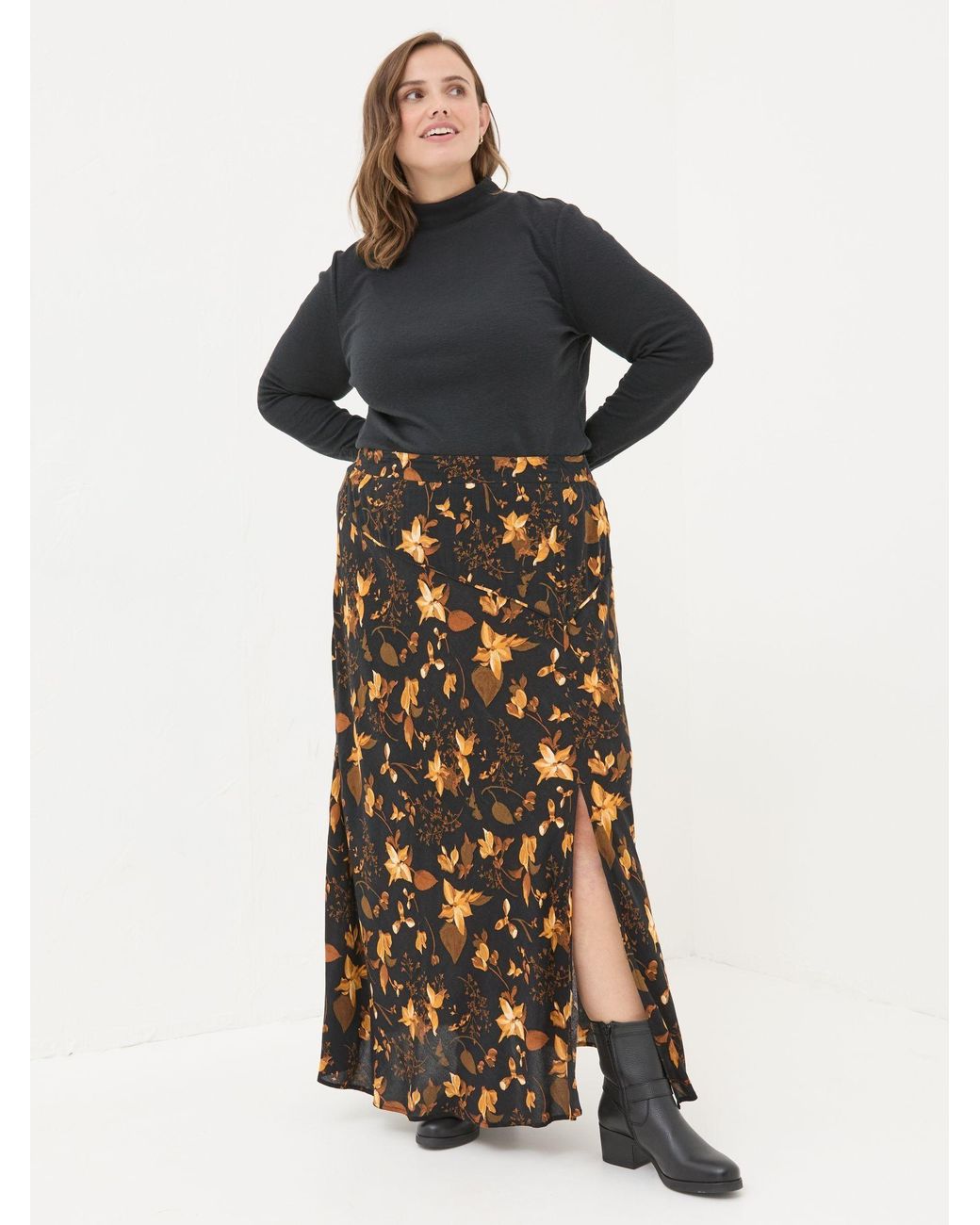 FatFace White Willa Floral Skirt