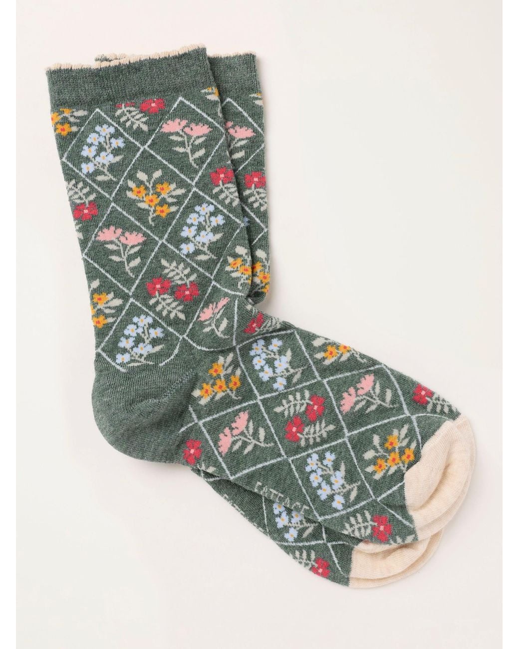 FatFace Green Fatface Floral Socks