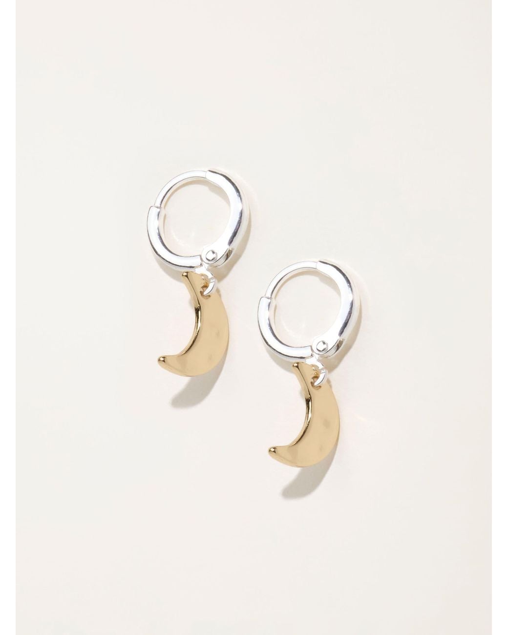 FatFace Natural Fatface Multi Hammered Moon Earrings
