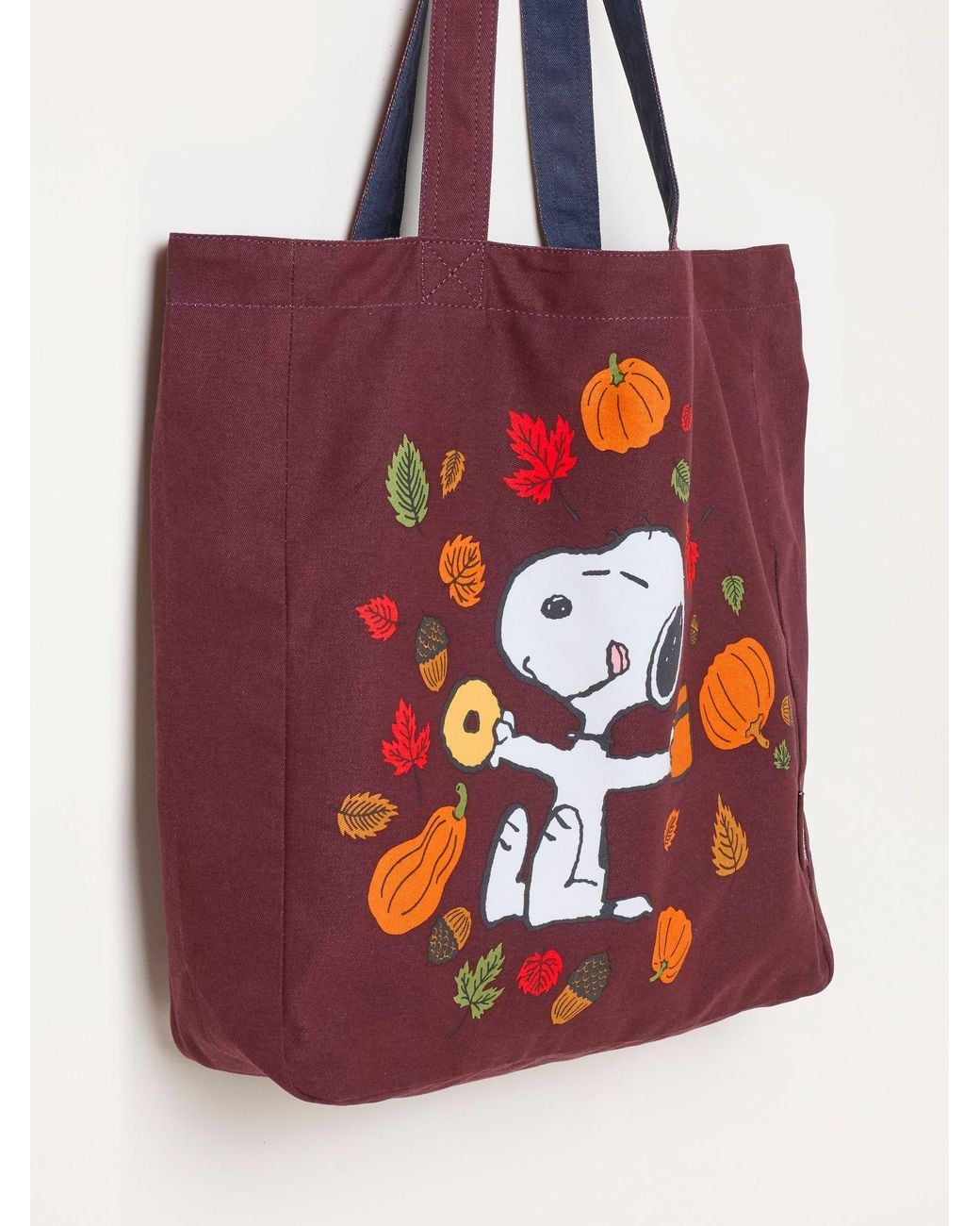 FatFace Red Fatface Snoopy Burgundy Autumnal Reversible Tote Bag