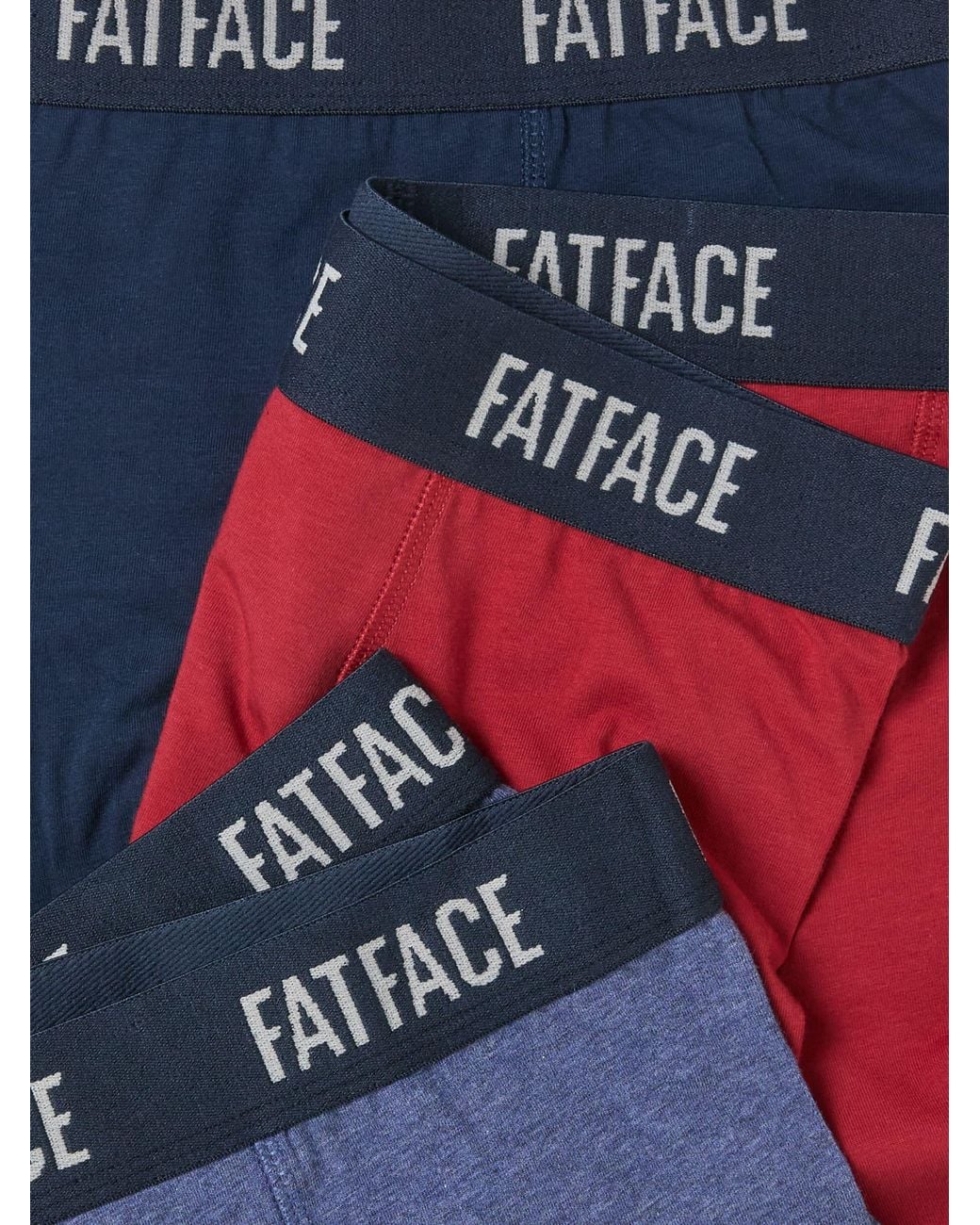 FatFace Blue 3 Pairs Of Plain Boxers for men