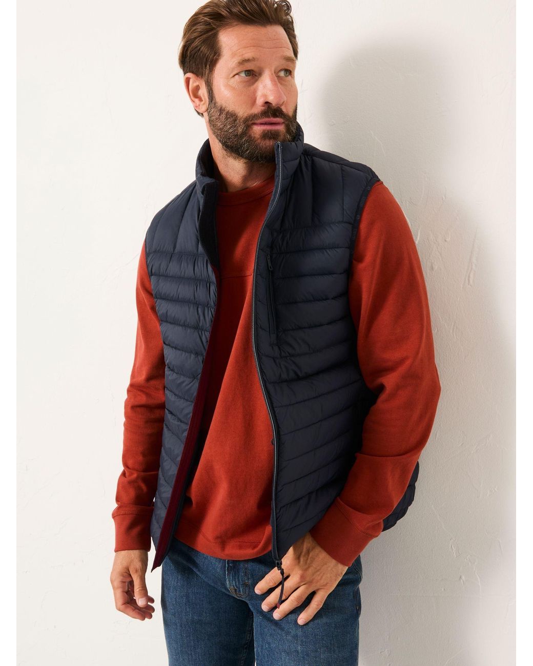 FatFace Red Dartmouth Padded Gilet for men